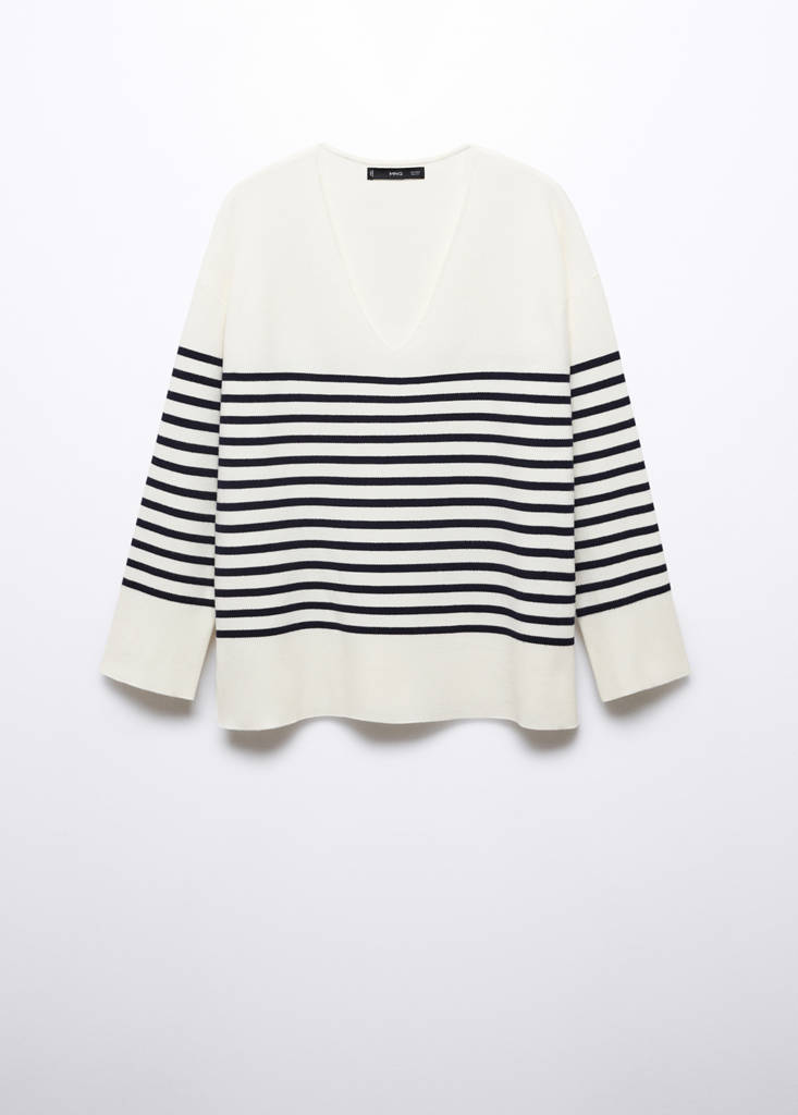 Oversized V-neck sweater — Navy
