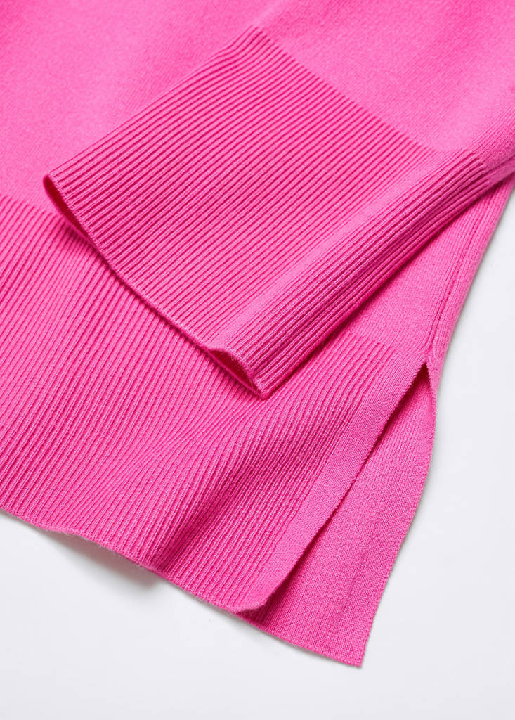 Oversized V-neck sweater — Fuchsia