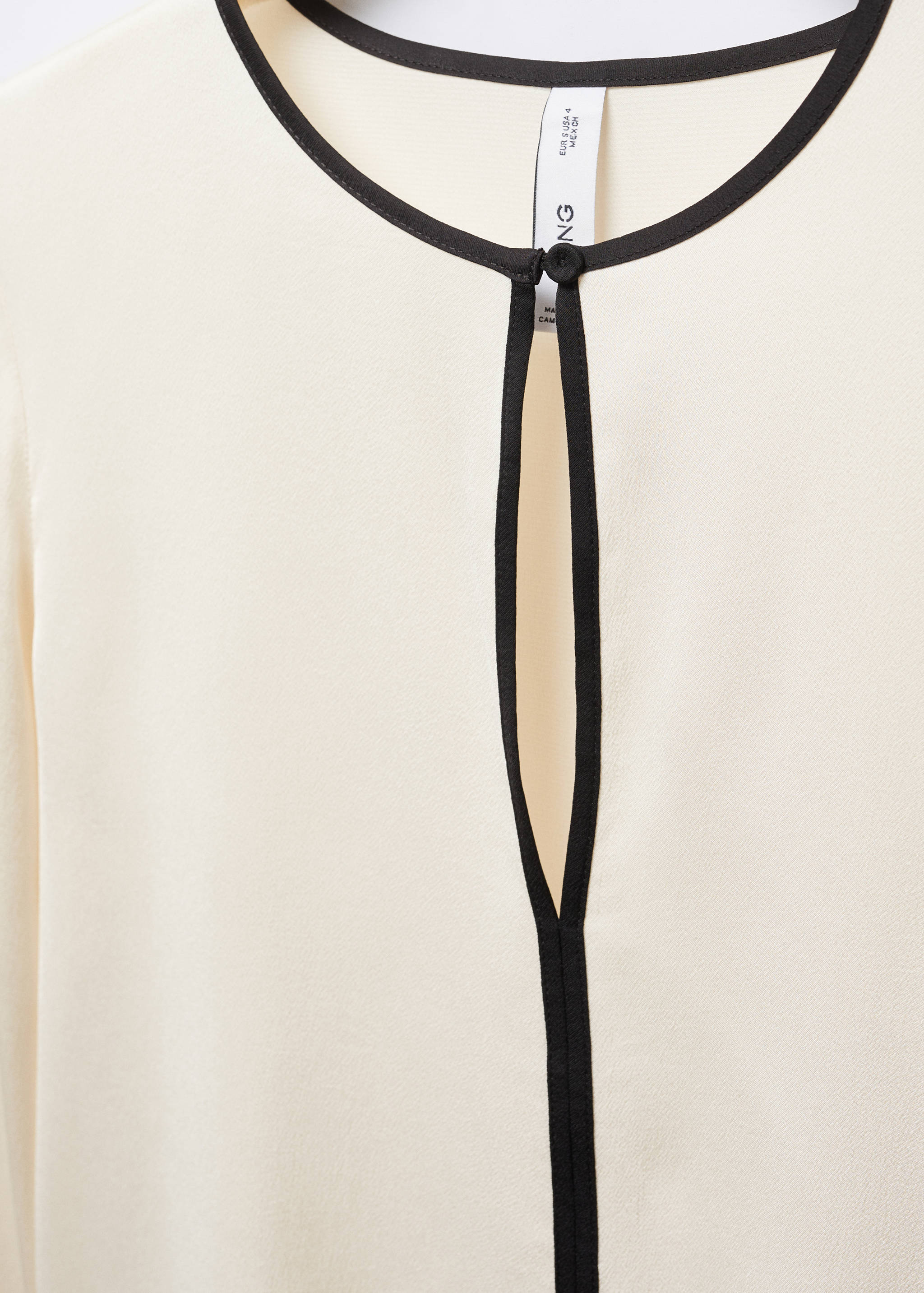 Contrast trim satin blouse - Details of the article 8