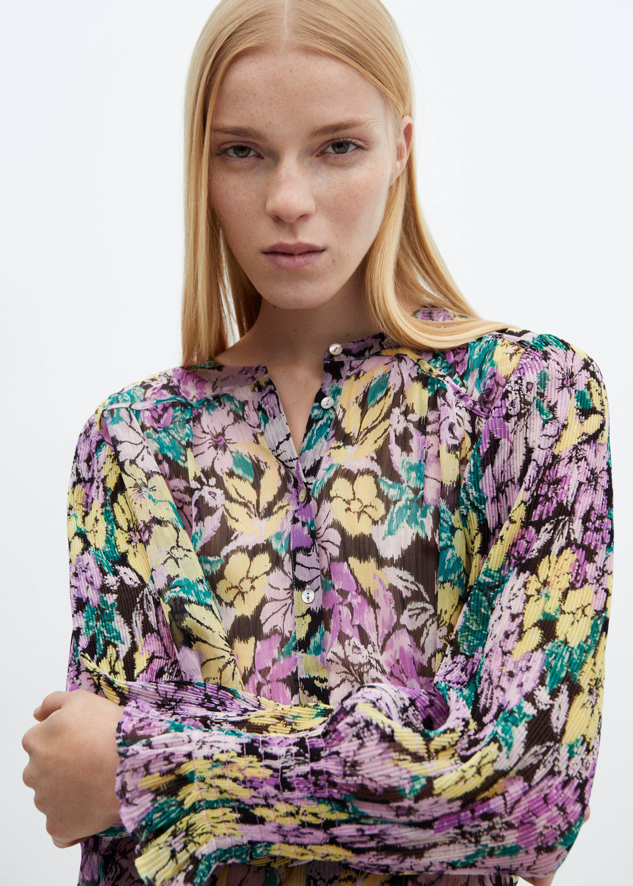 Floral textured blouse - Details of the article 1