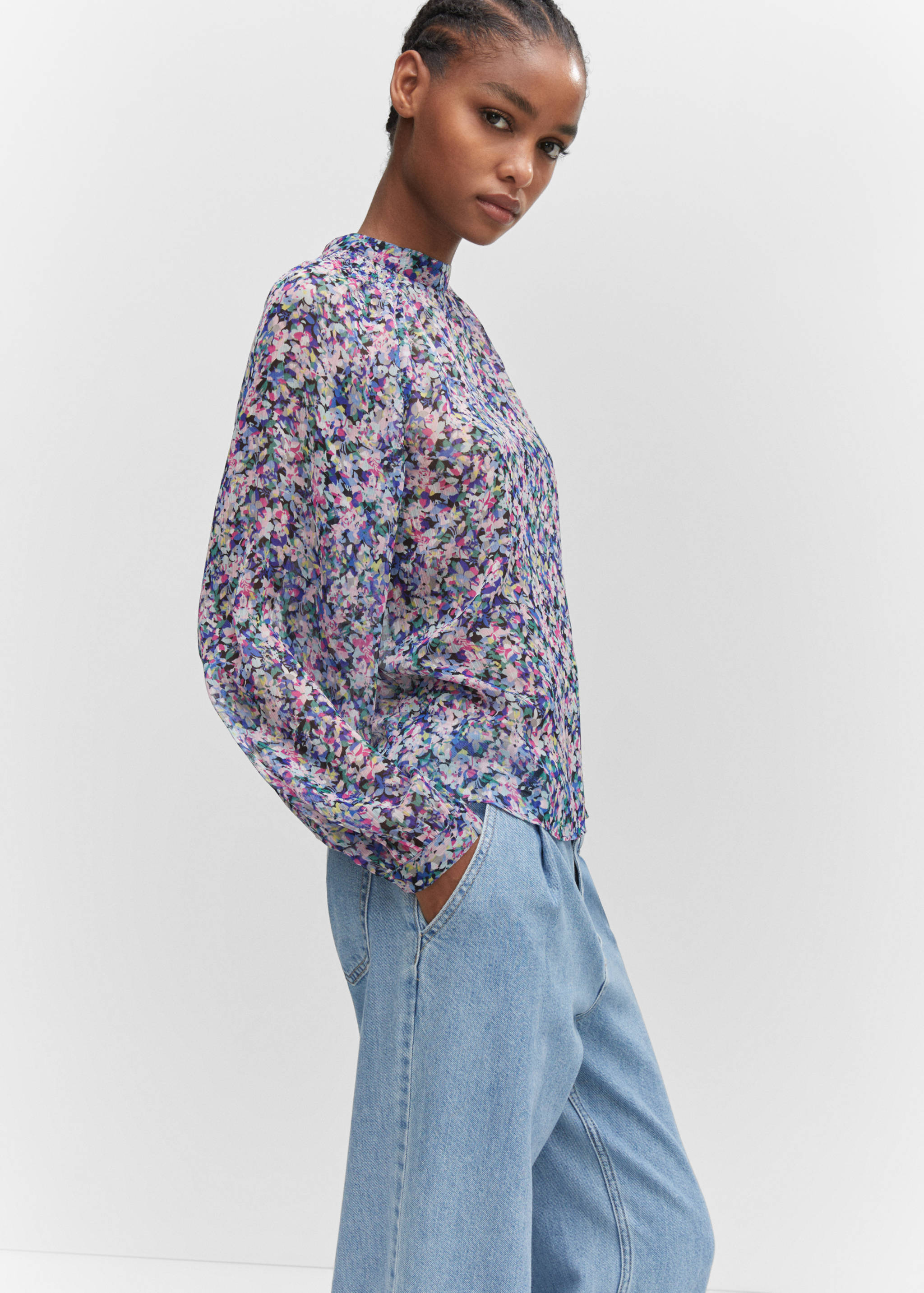 Printed puff sleeve blouse - Details of the article 2