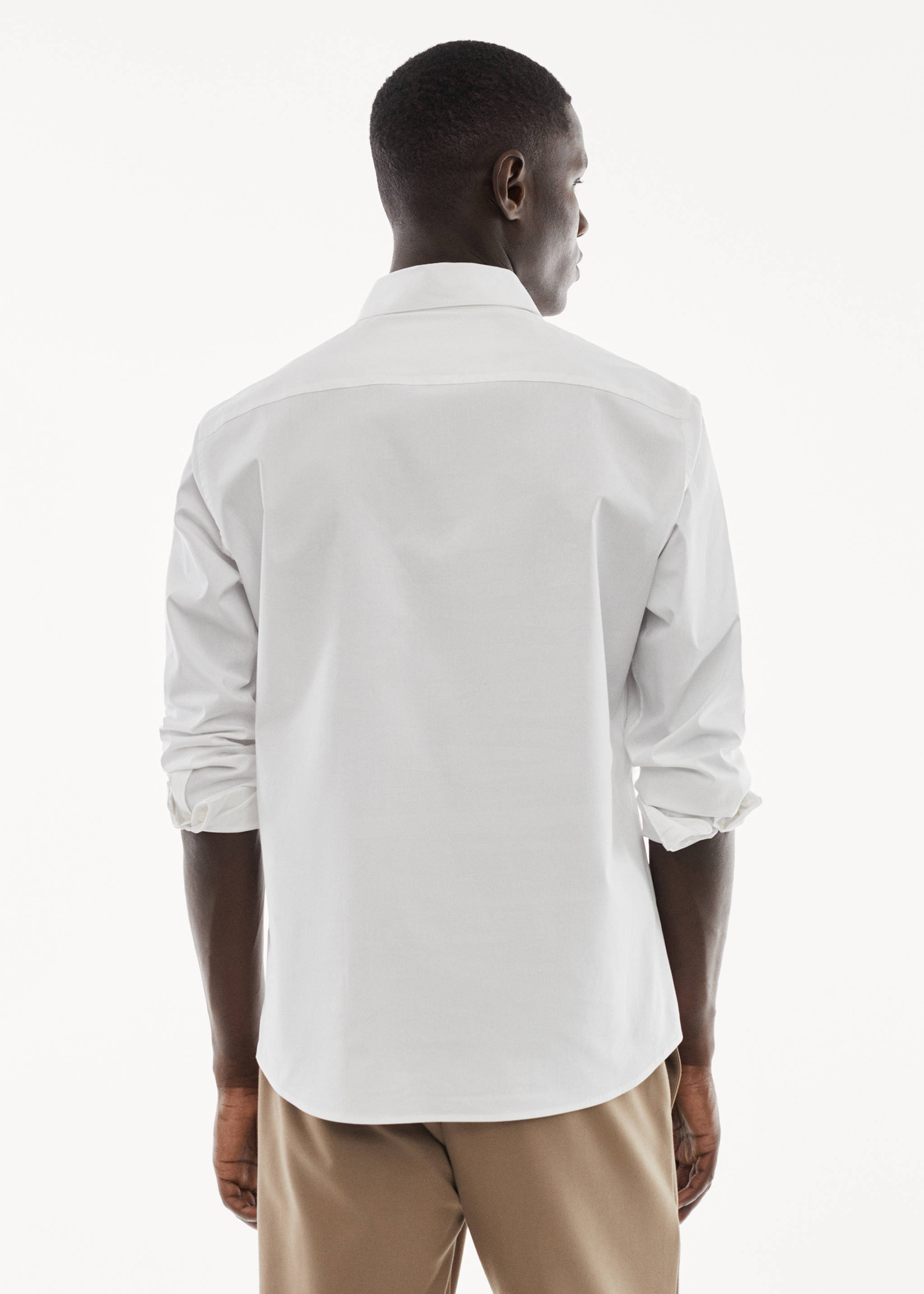 Slim fit stretch cotton shirt - Reverse of the article