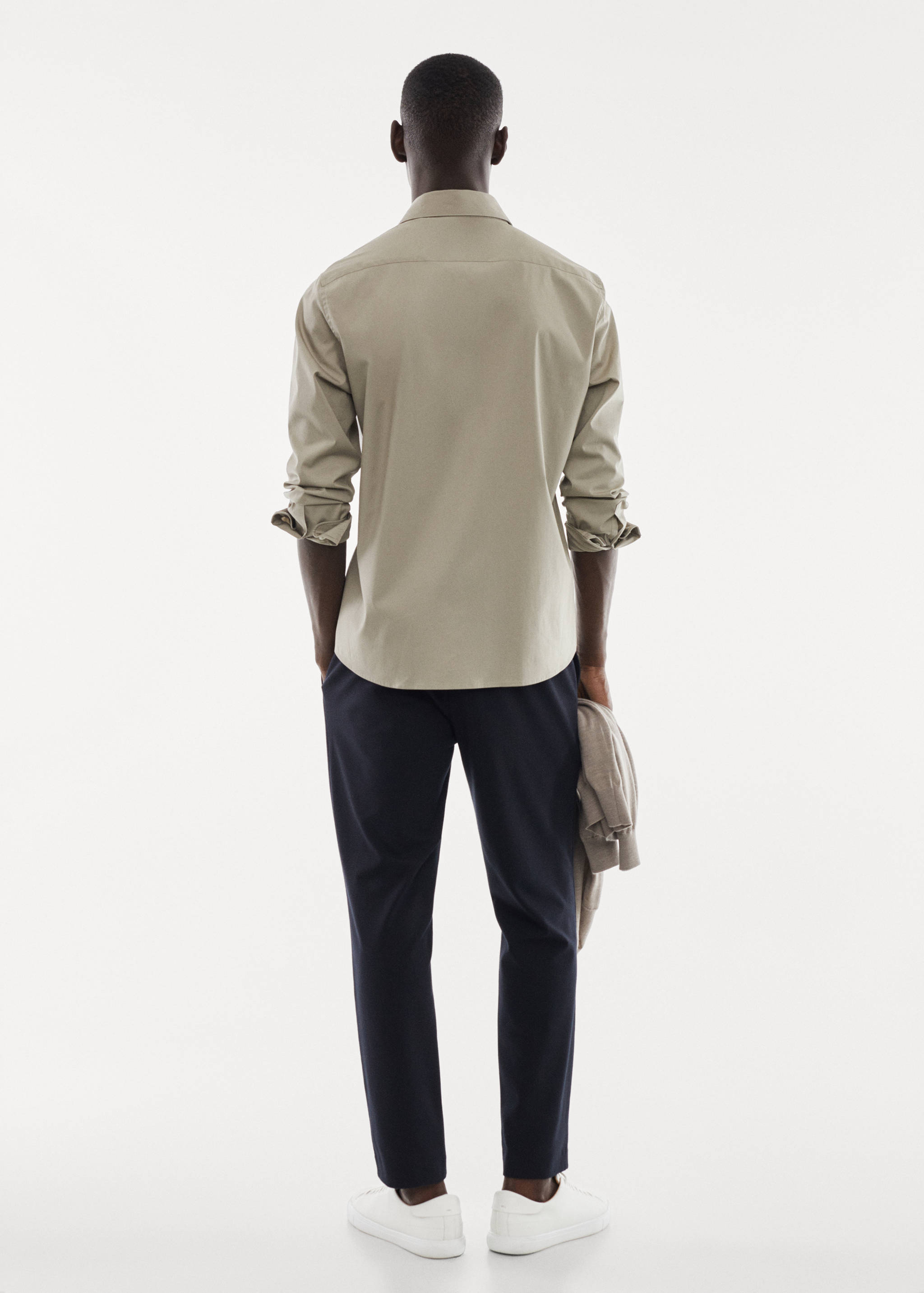 Slim fit stretch cotton shirt - Reverse of the article