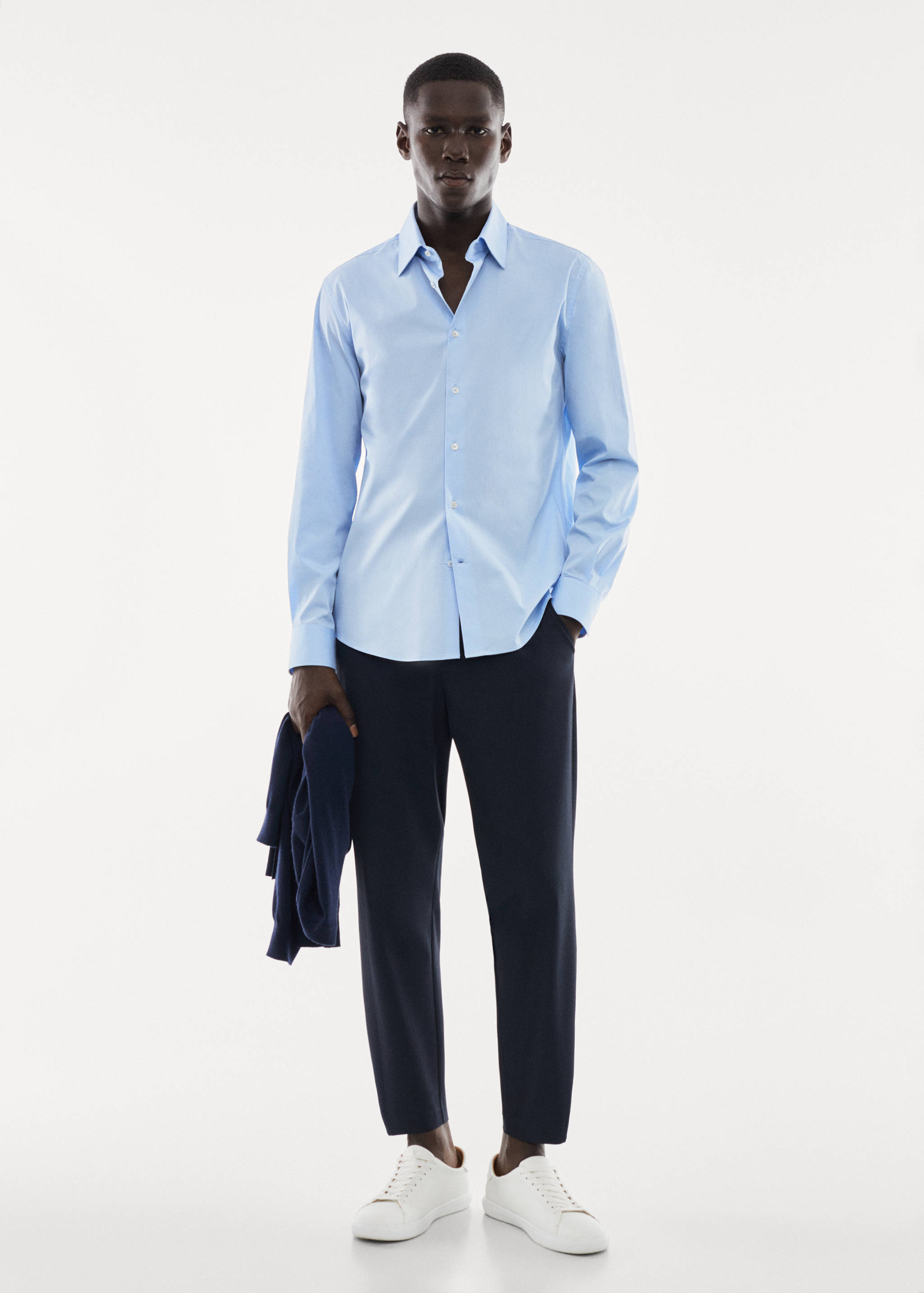 Slim fit stretch cotton shirt - General plane