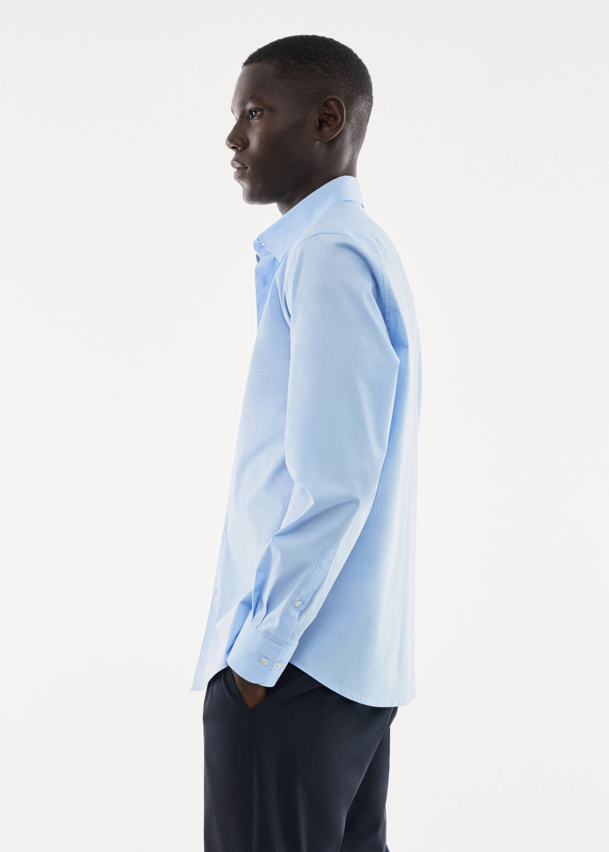 Slim fit stretch cotton shirt - Details of the article 2