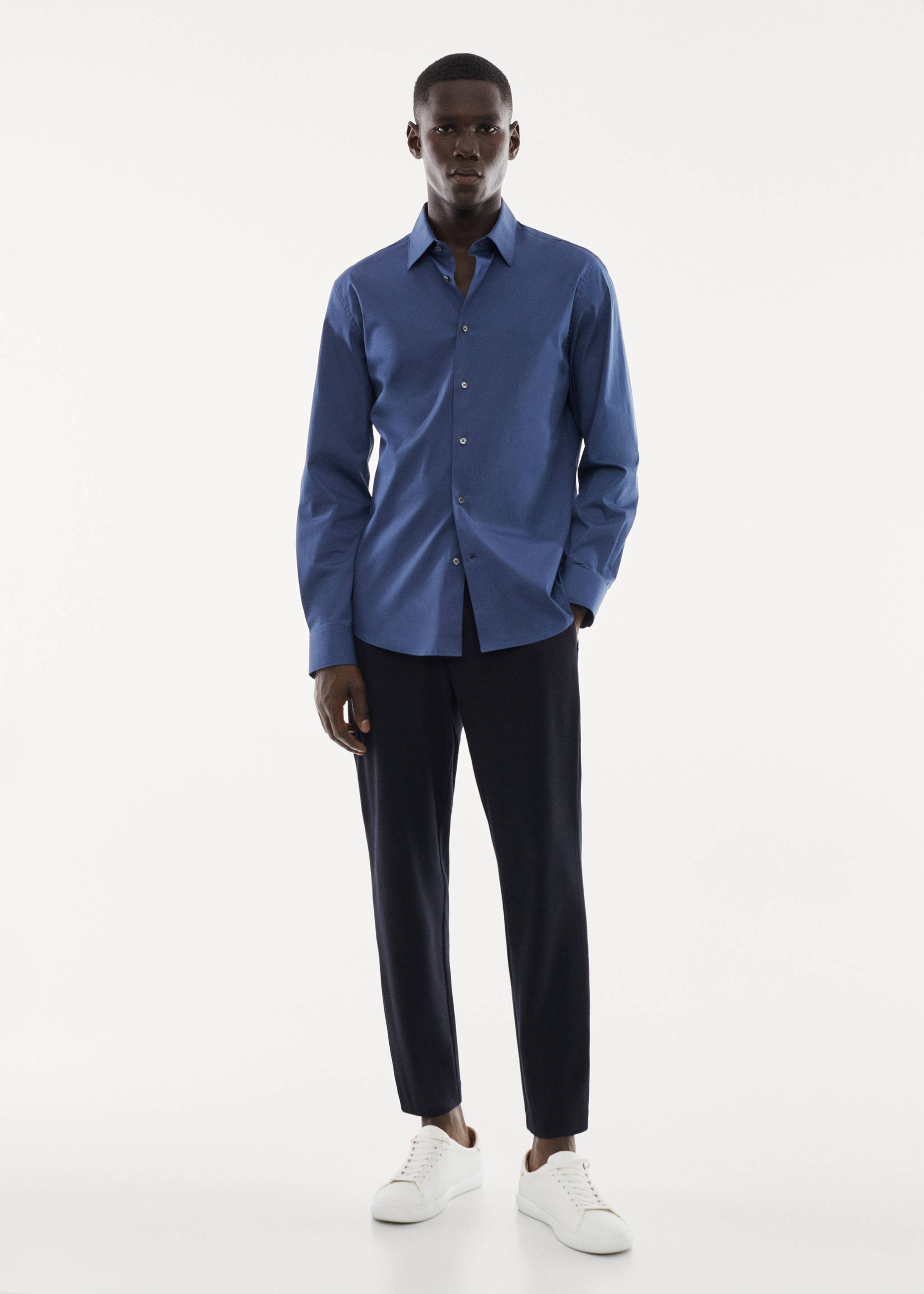 Slim fit stretch cotton shirt - General plane