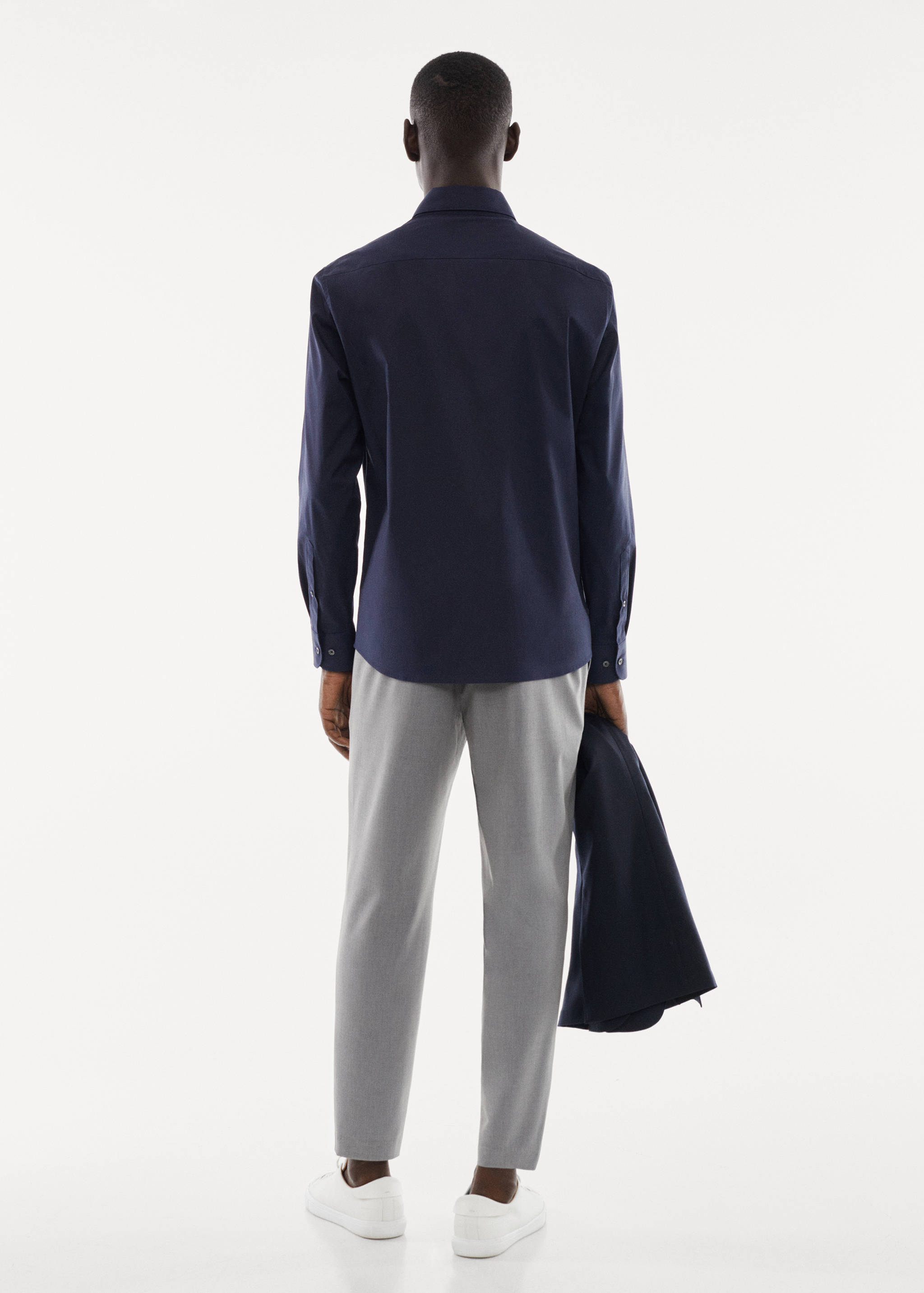 Slim fit stretch cotton shirt - Reverse of the article