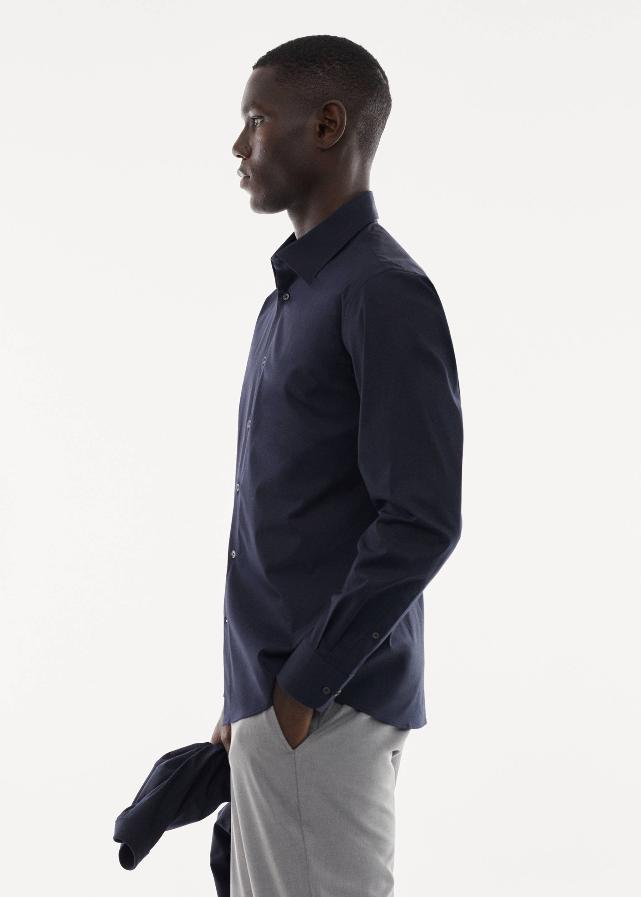 Slim fit stretch cotton shirt - Details of the article 2