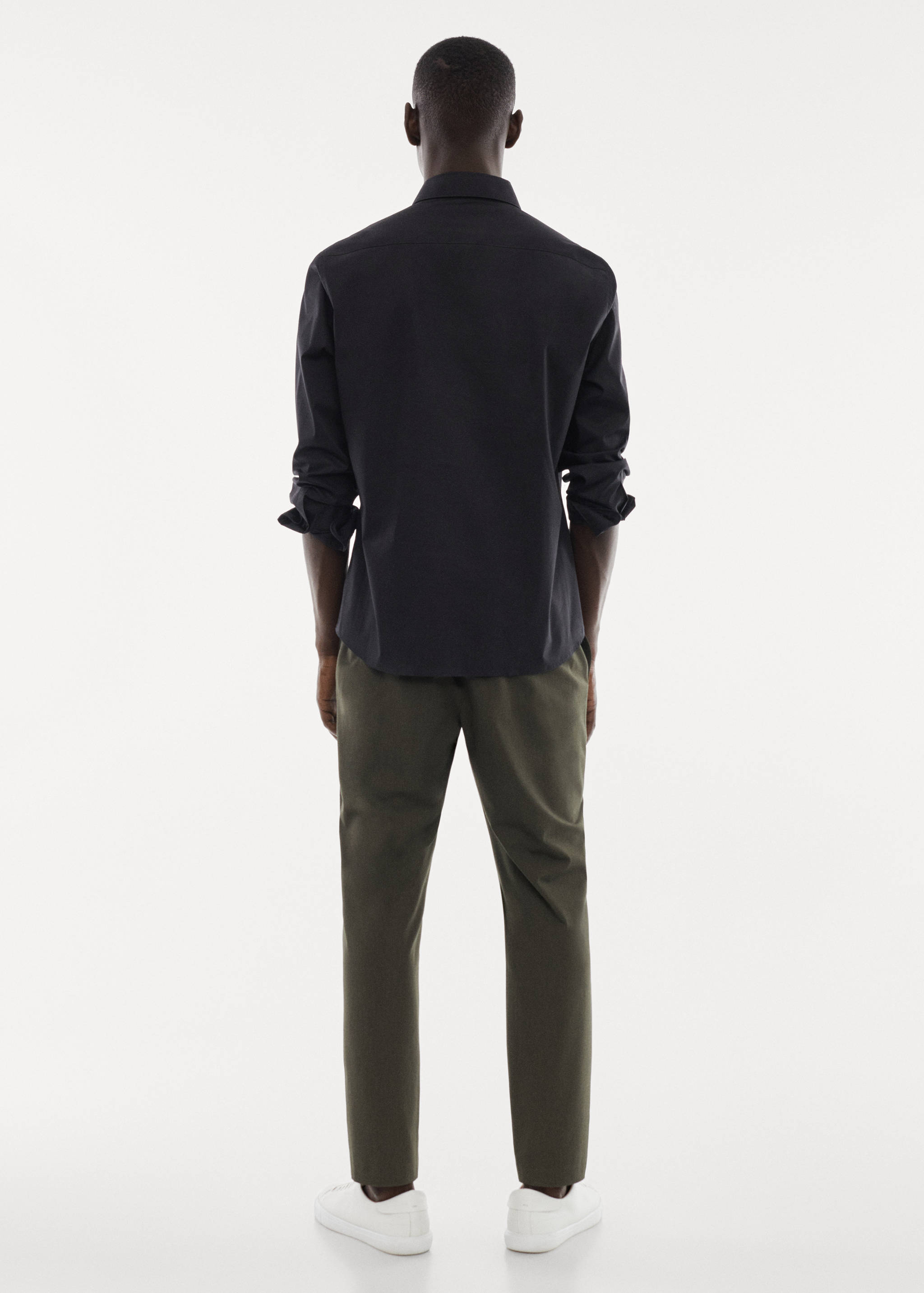 Slim fit stretch cotton shirt - Reverse of the article