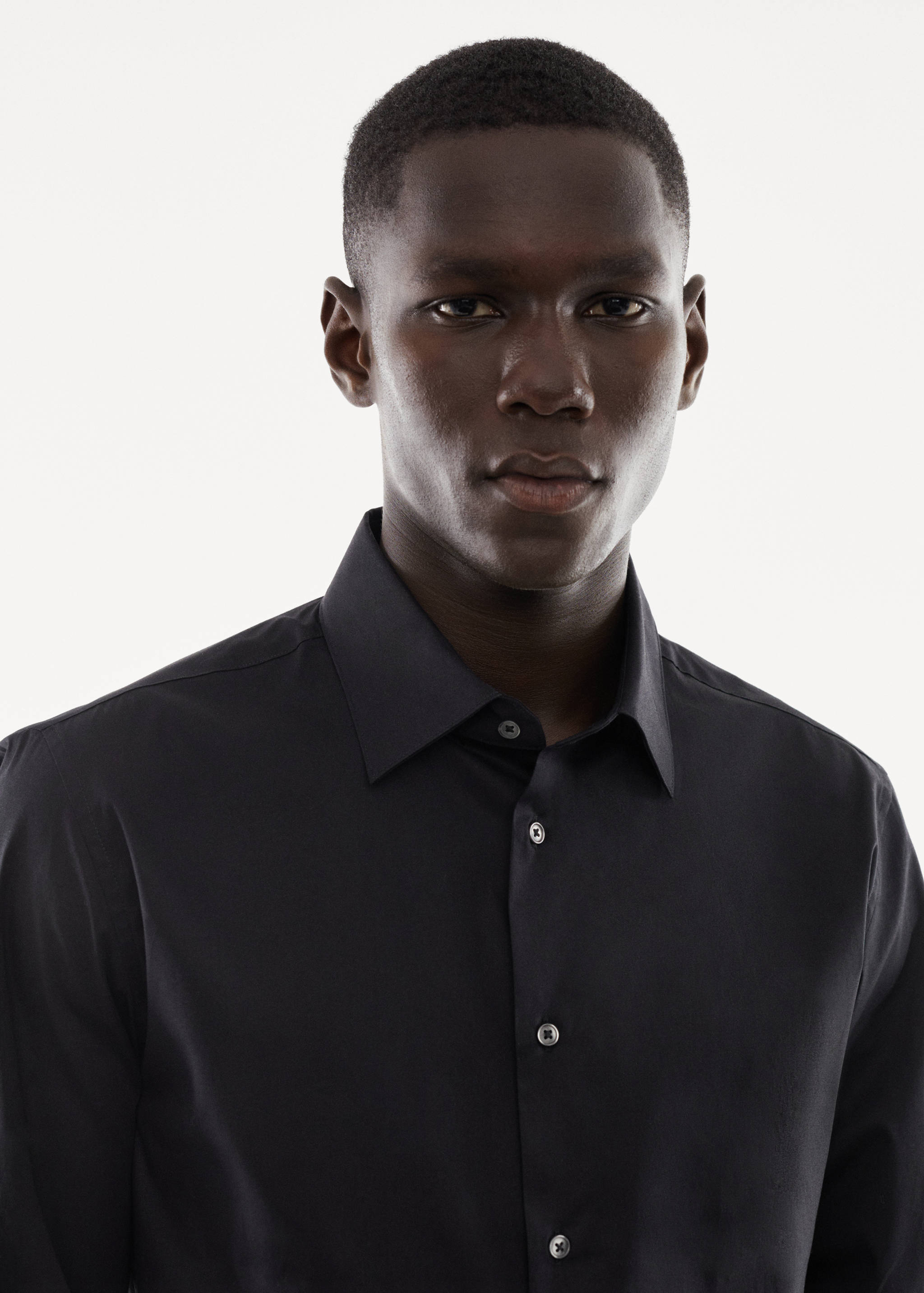 Slim fit stretch cotton shirt - Details of the article 1