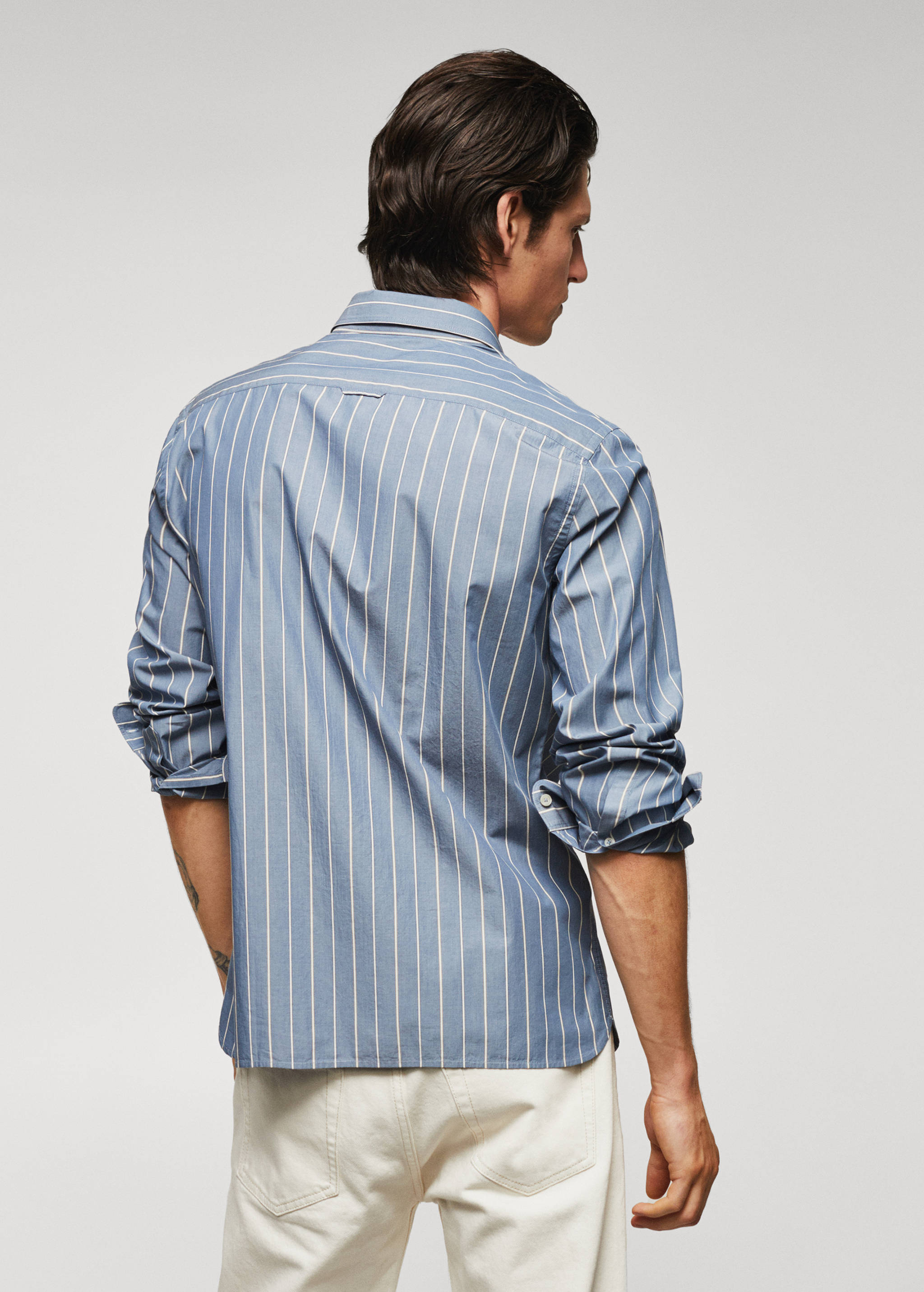 100% cotton striped shirt - Reverse of the article