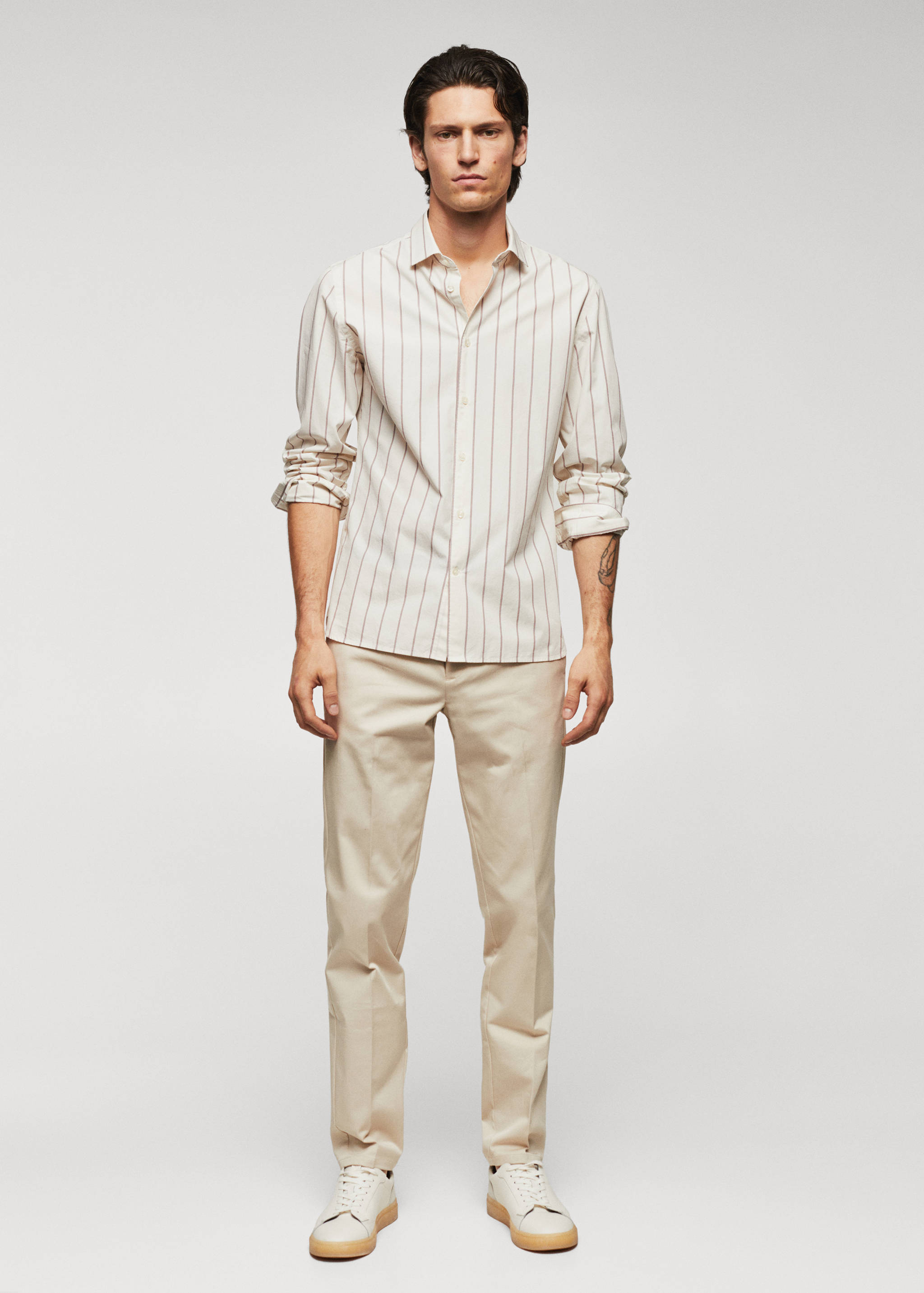 Рубашка 100% хлопок в полоску - Общий план