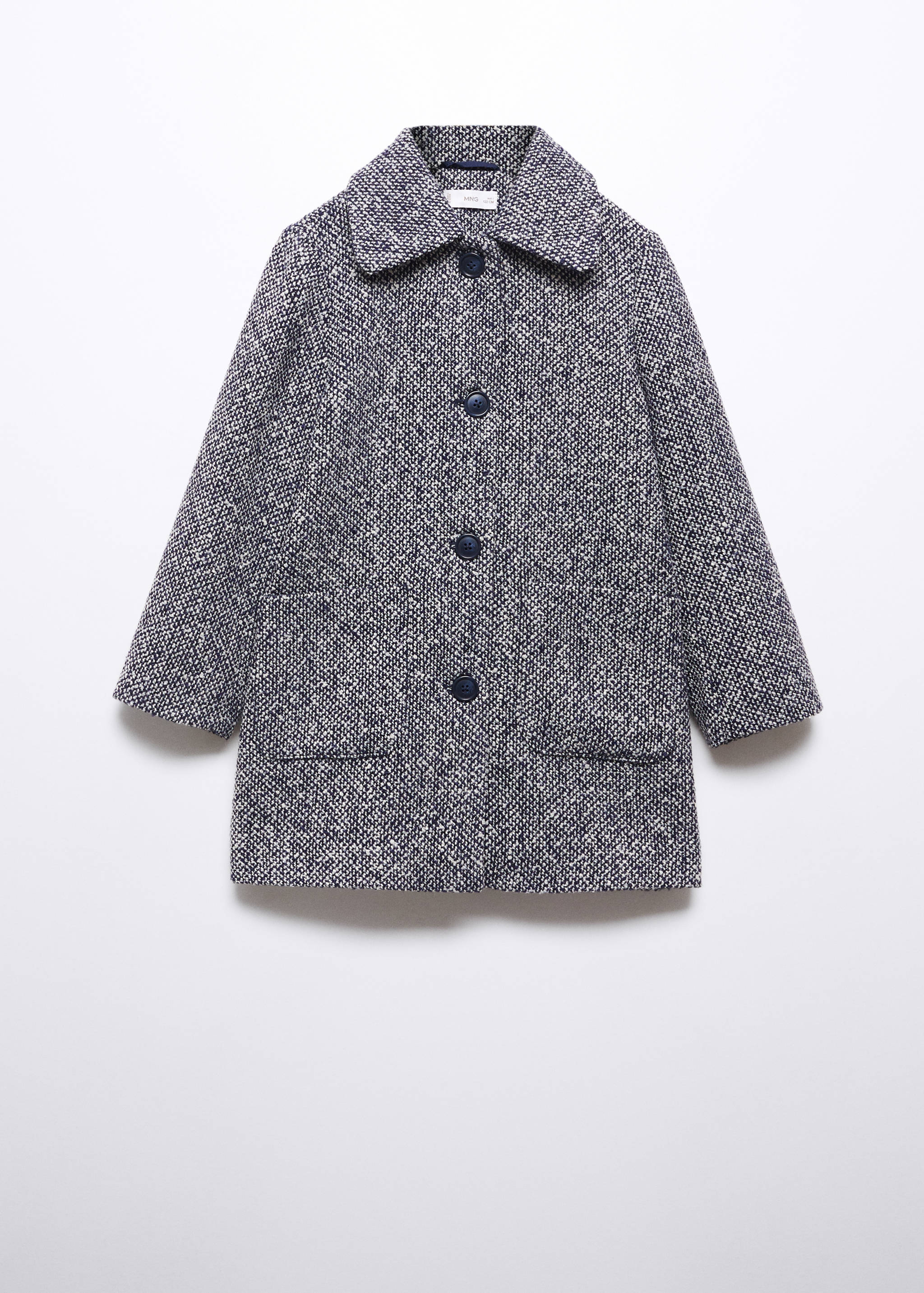 系扣人字纹大衣 - null