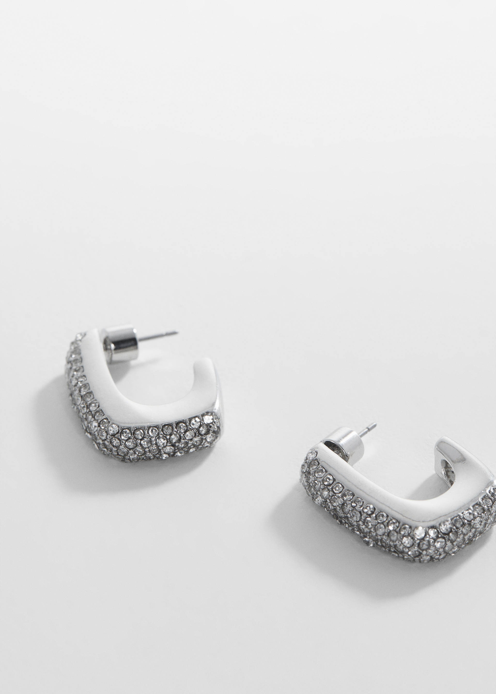 Pendientes aros strass - Plano medio