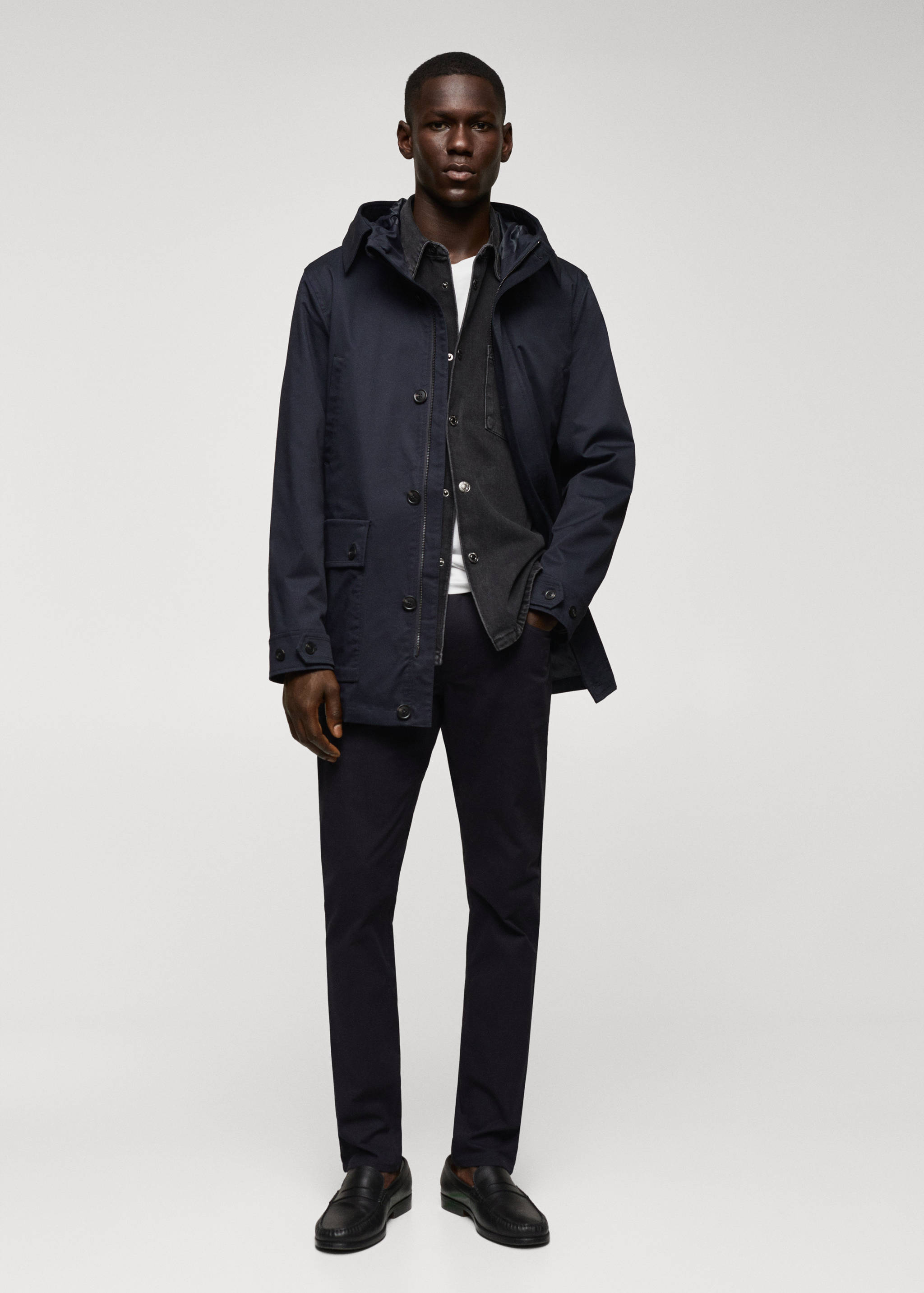 Hooded barn jacket with pocket - General plane