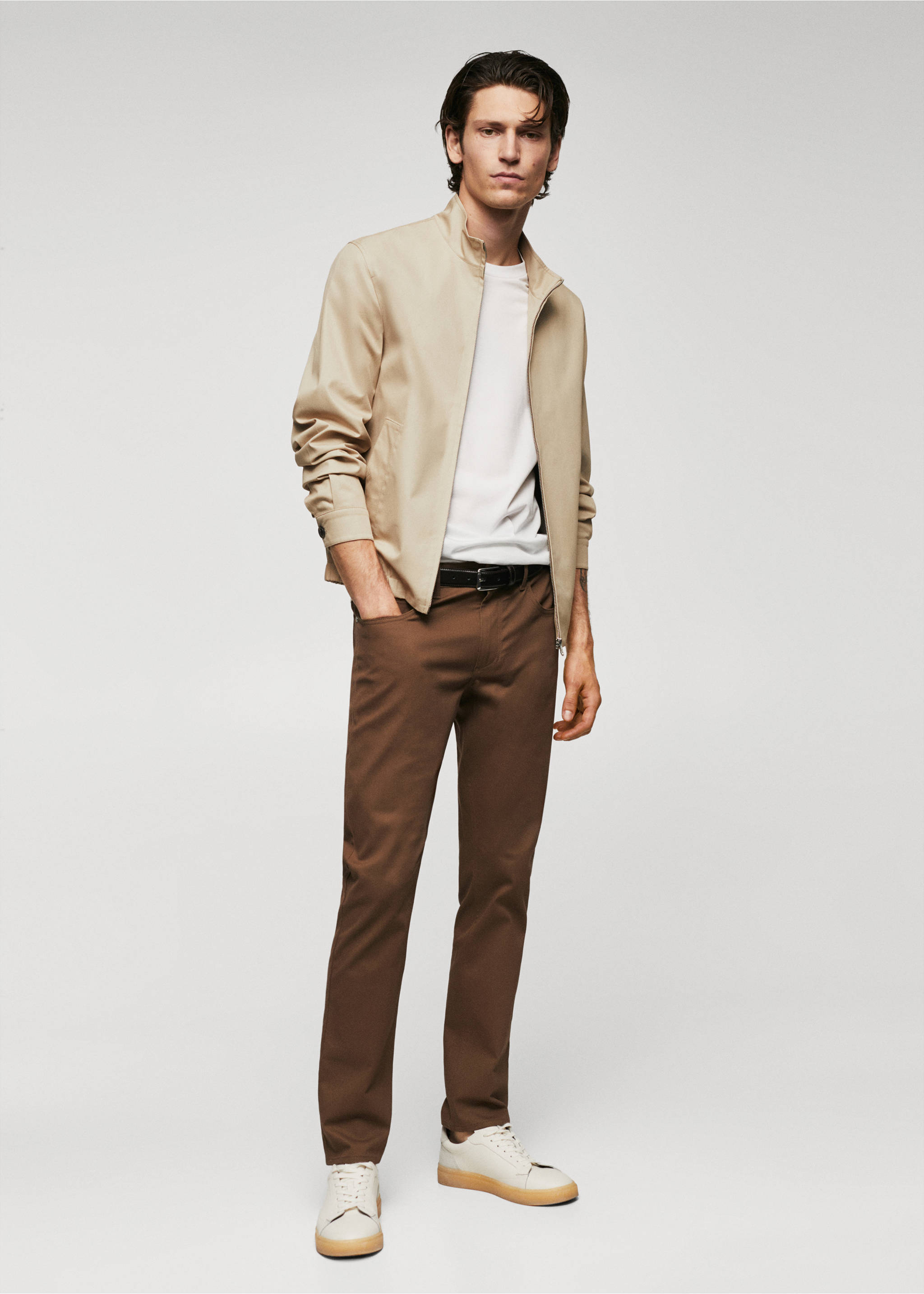 100% cotton bomber jacket - General plane, Light/Pastel Grey. Ref: 57014391-00.