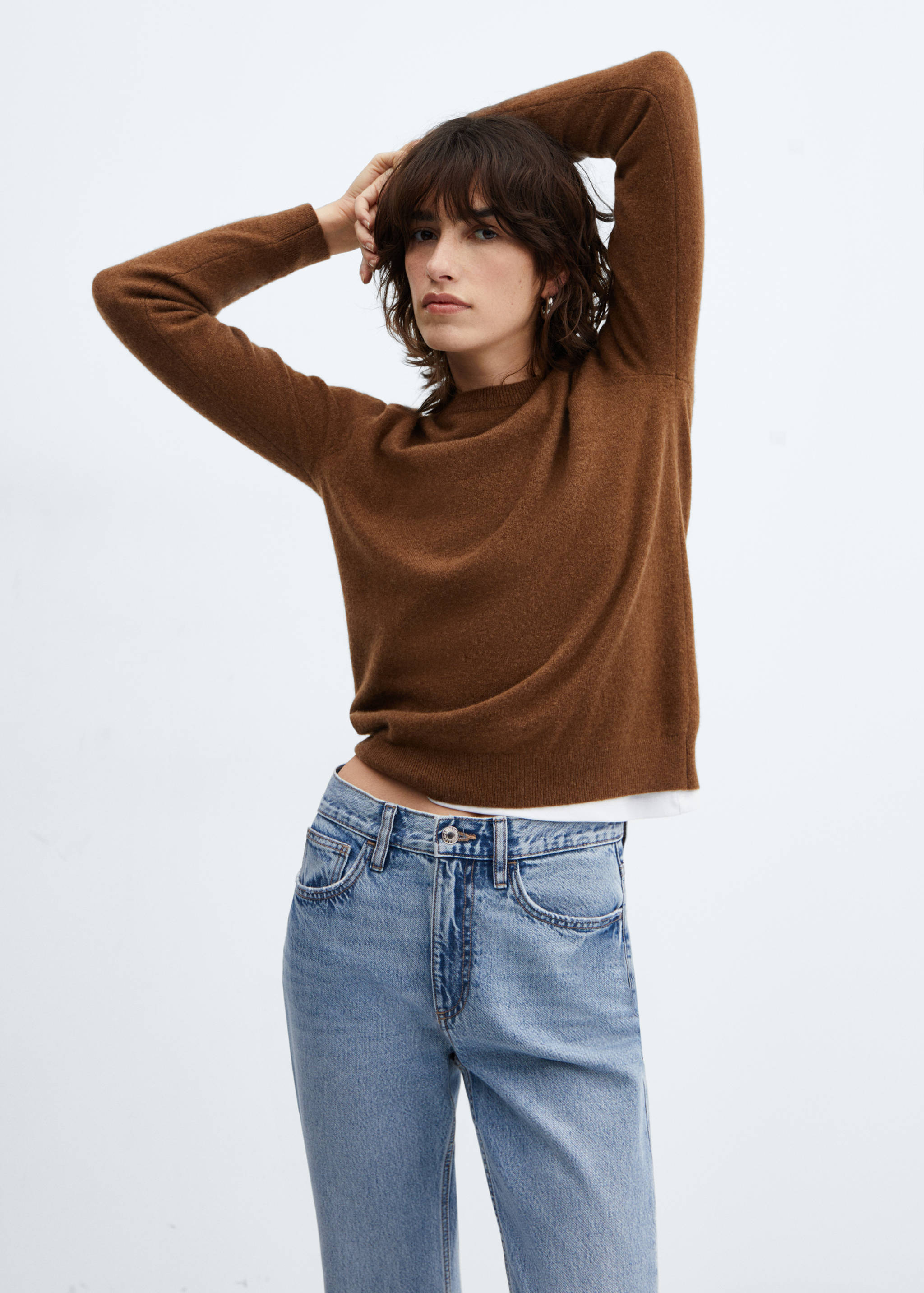 中腰直筒牛仔裤 - null