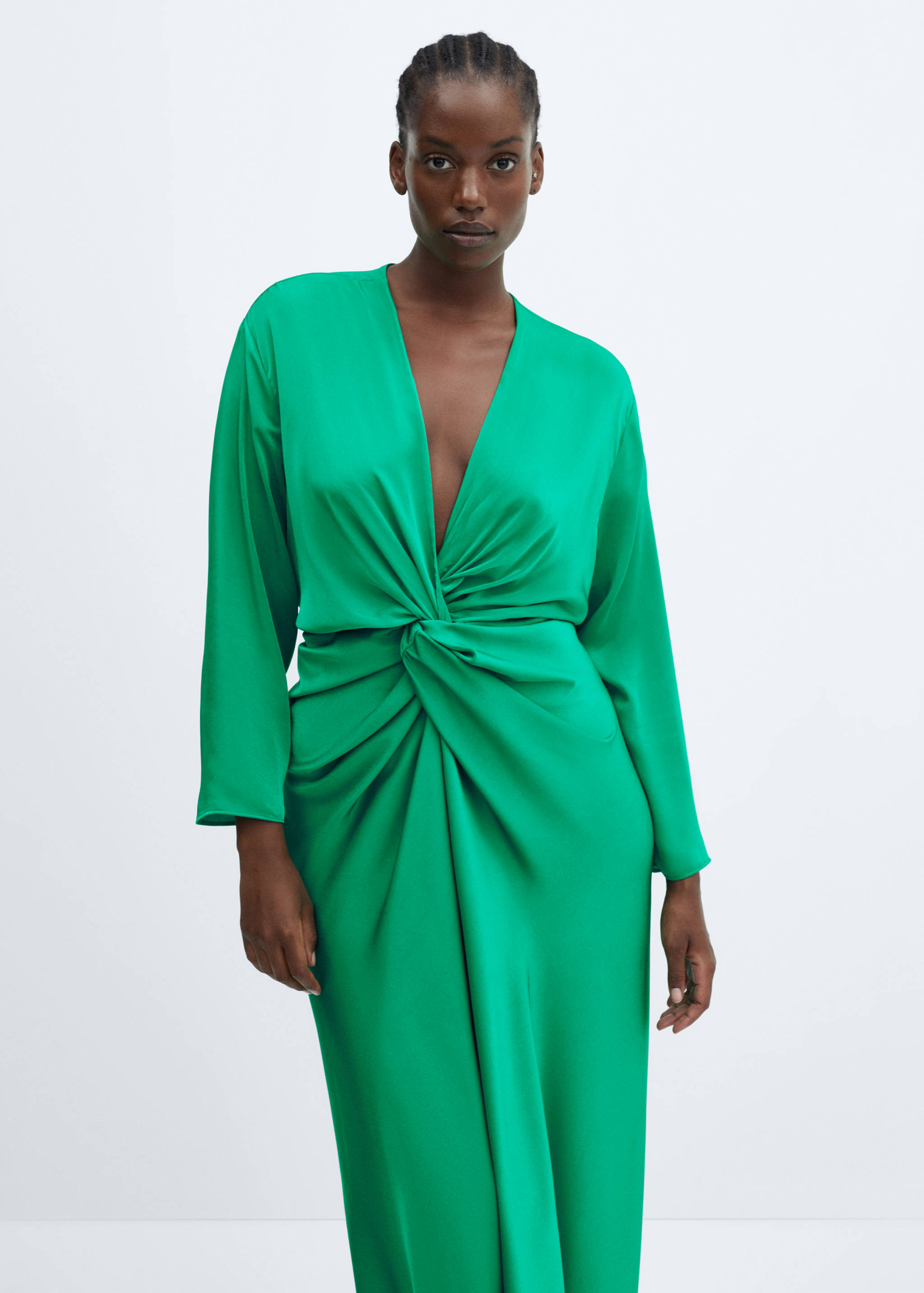 Satin dress with knot - Details of the article 5