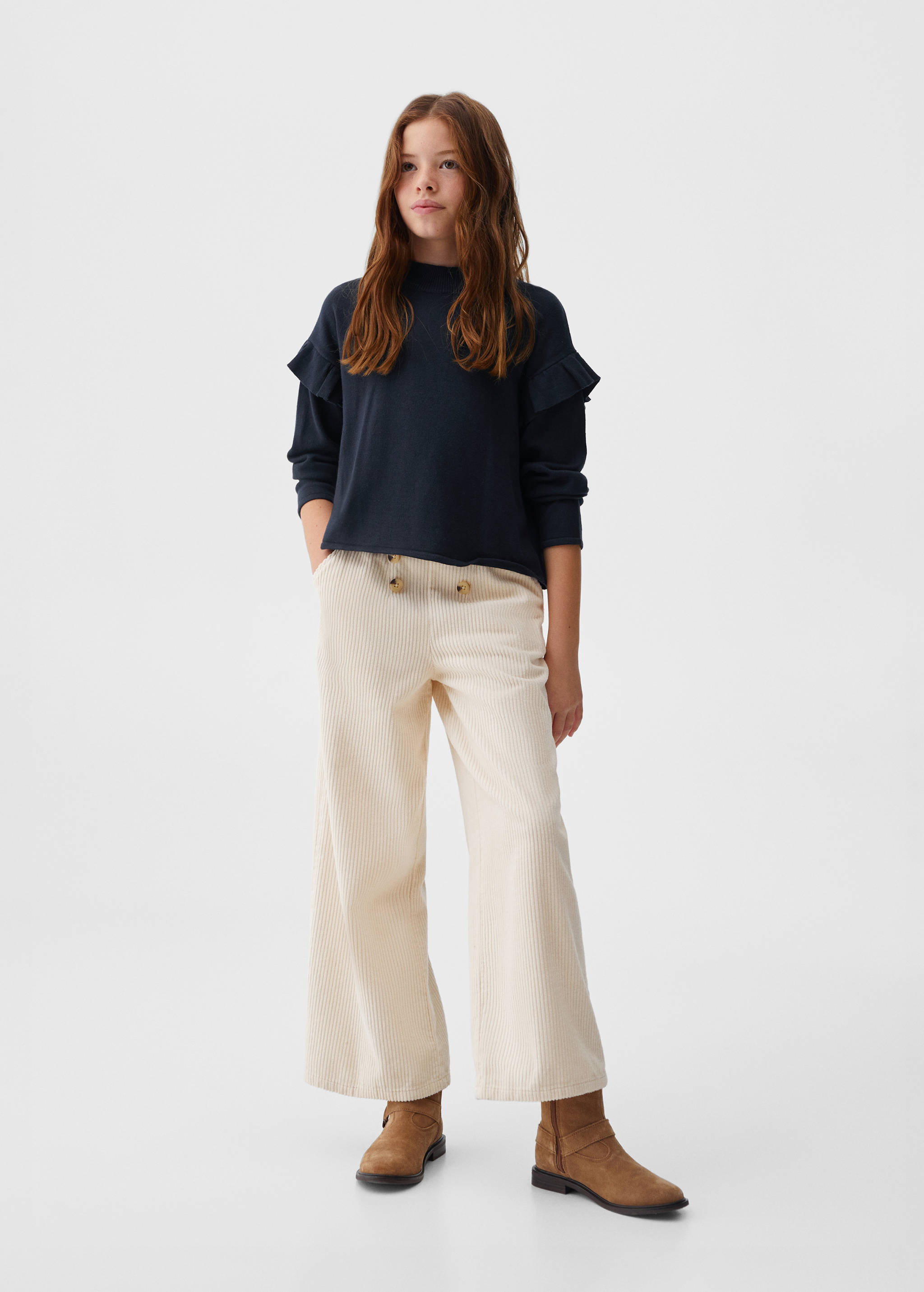 Ruffled detail sweater - General plane