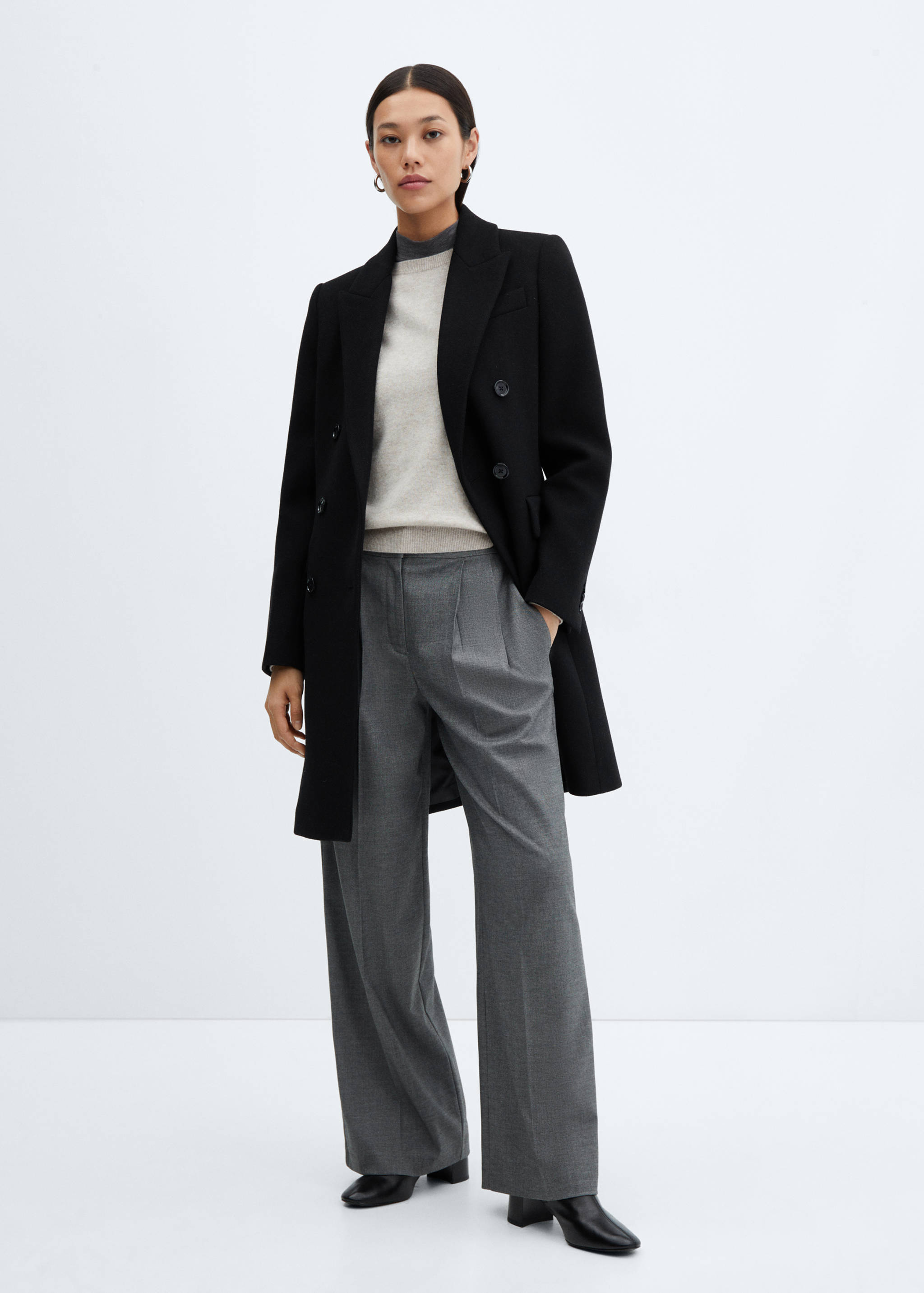 Abrigo lana cruzado - Plano general