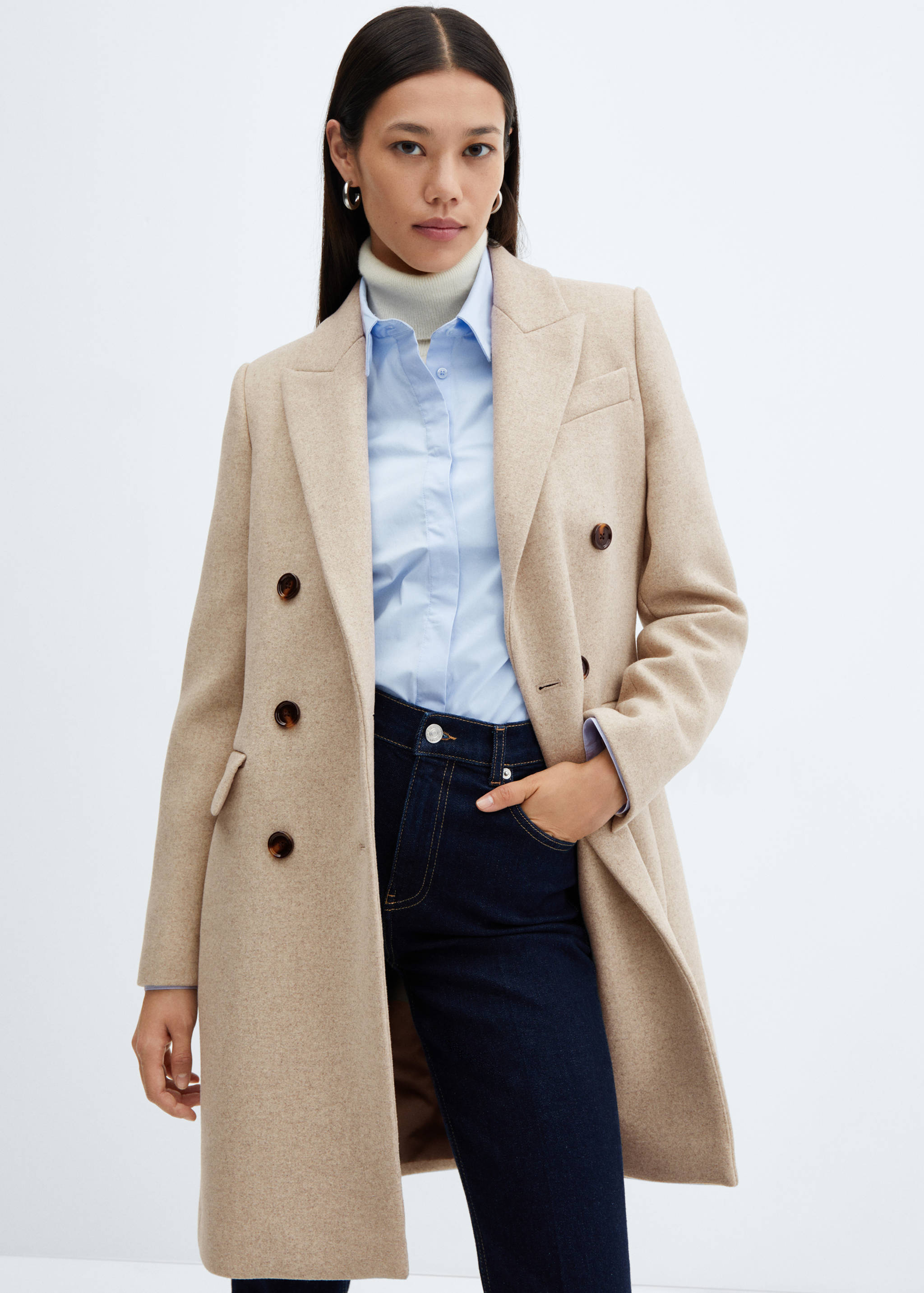Wool double-breasted coat - Medium plane