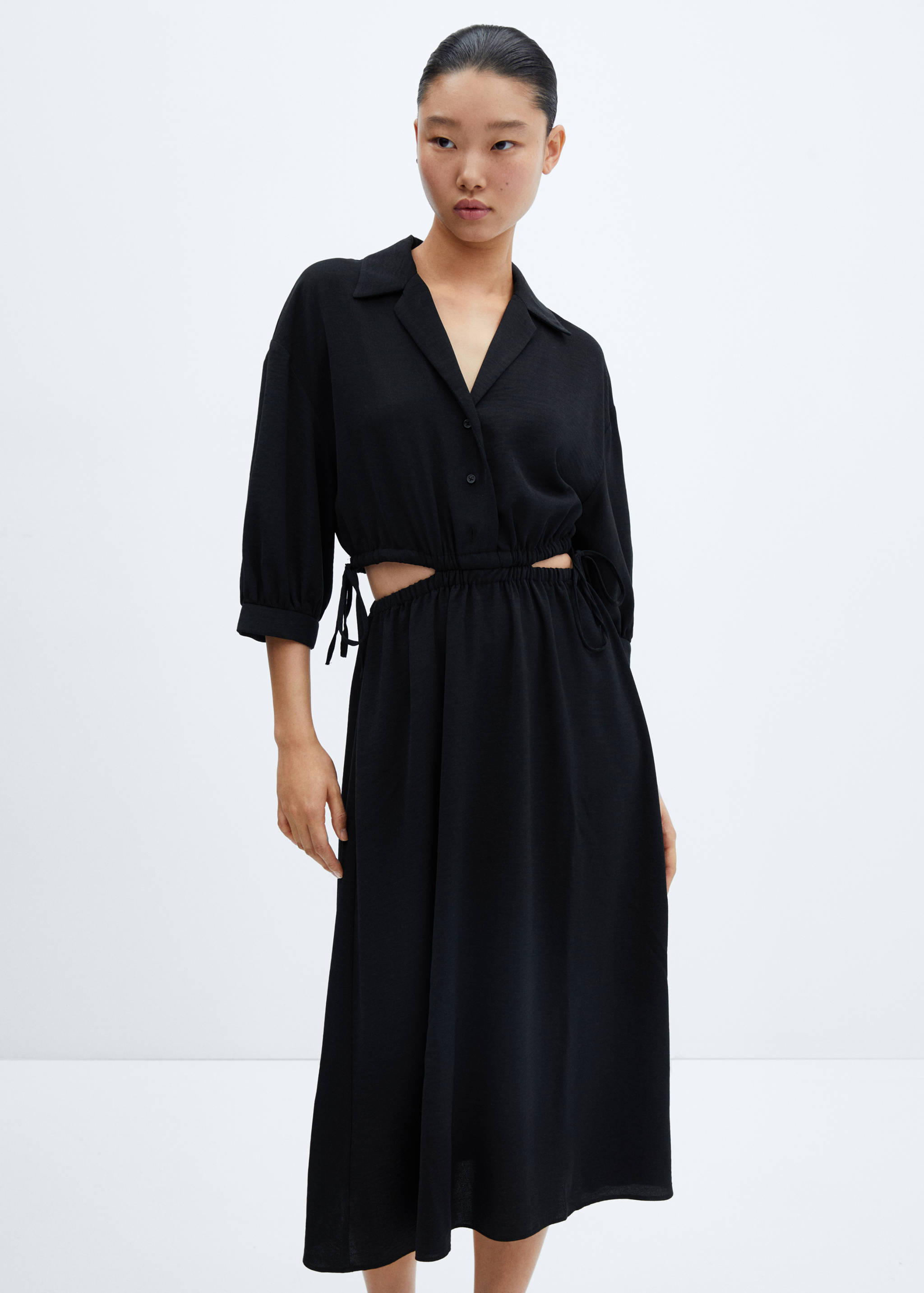 Shirt dress with slits - Medium plane