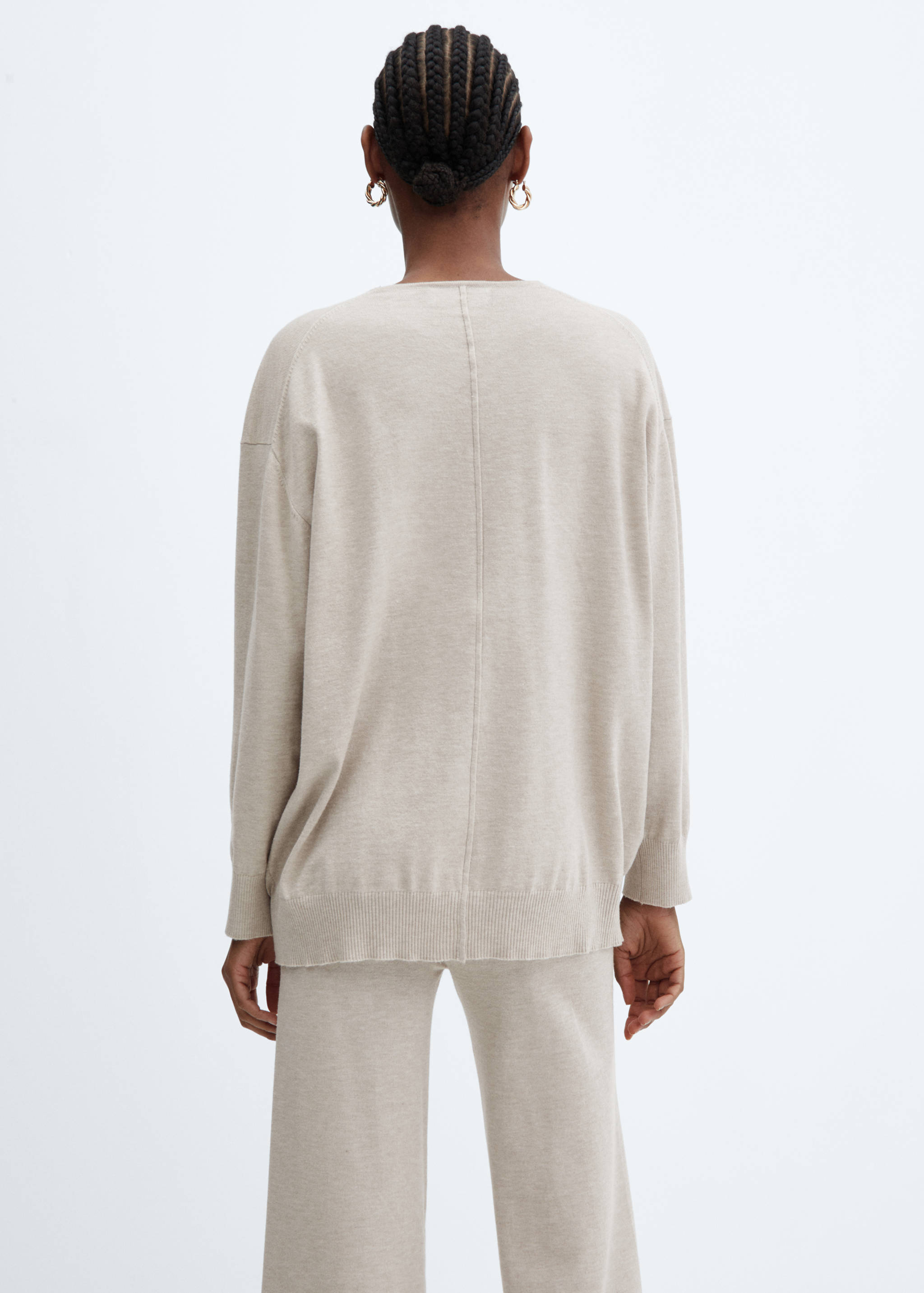 Pull-over maille fine col V - Verso de l’article