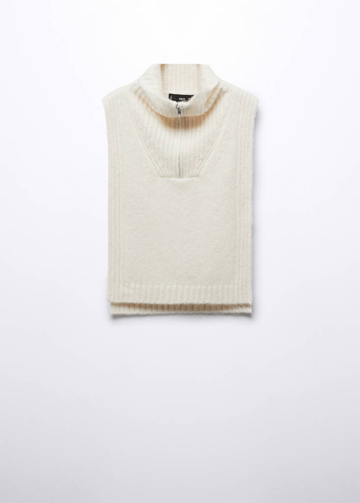 Open-sided gilet with zip neck — Vanilla