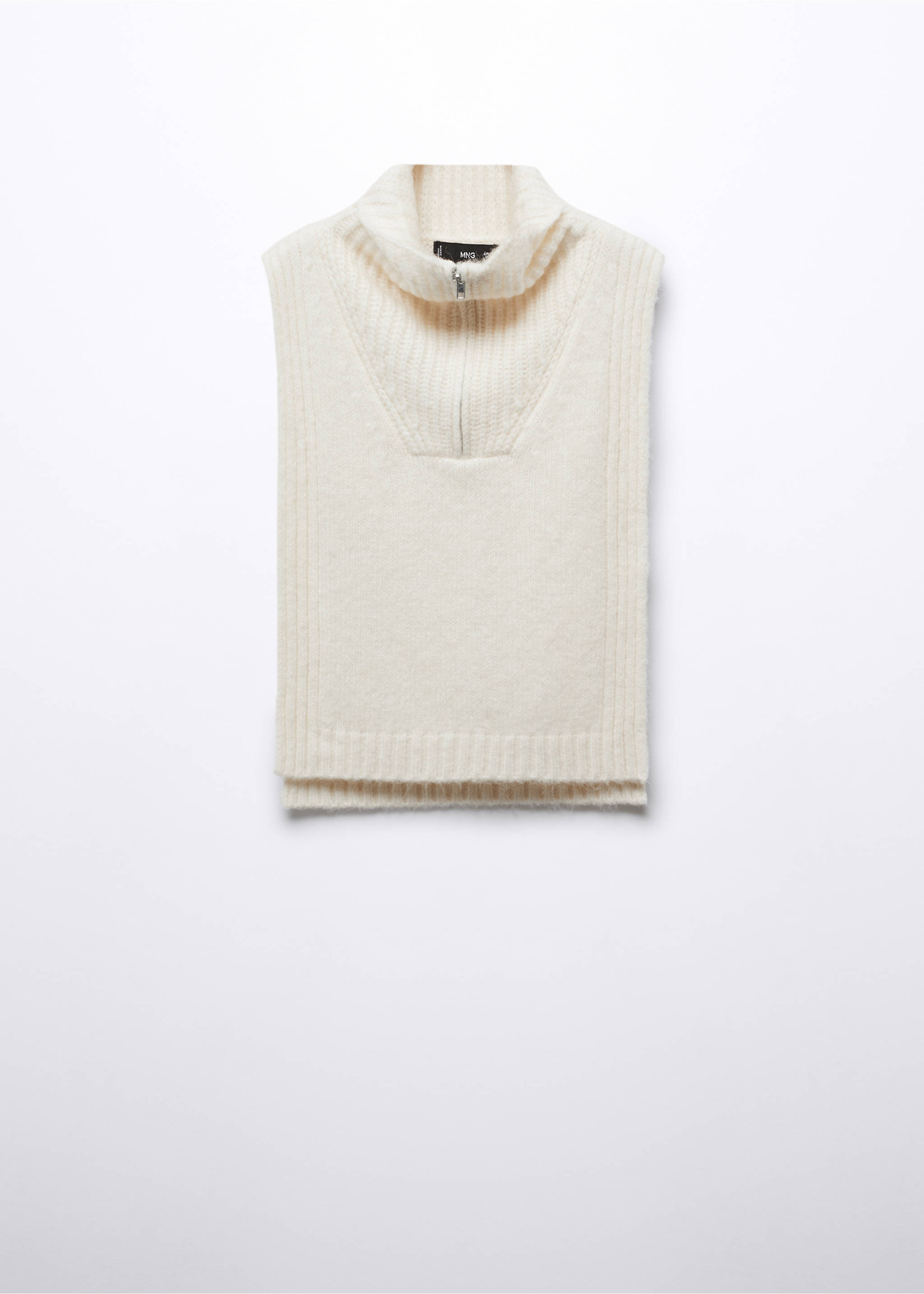 Open-sided gilet with zip neck - Article without model, Vanilla. Ref: 57015797-00.