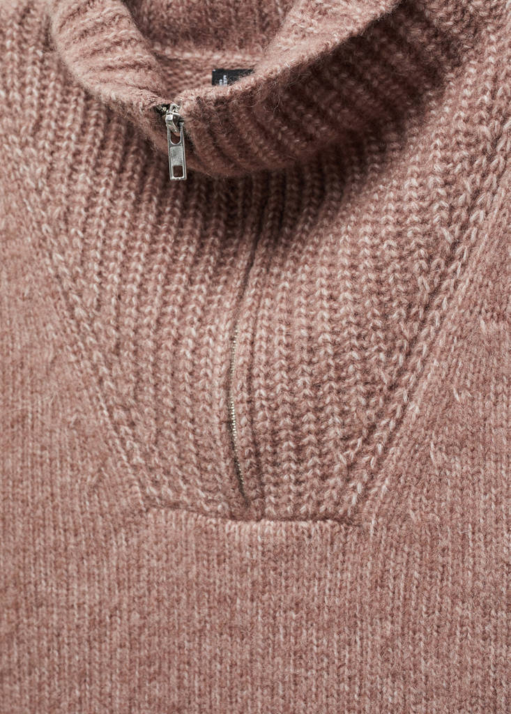 Open-sided gilet with zip neck — Pale Pink