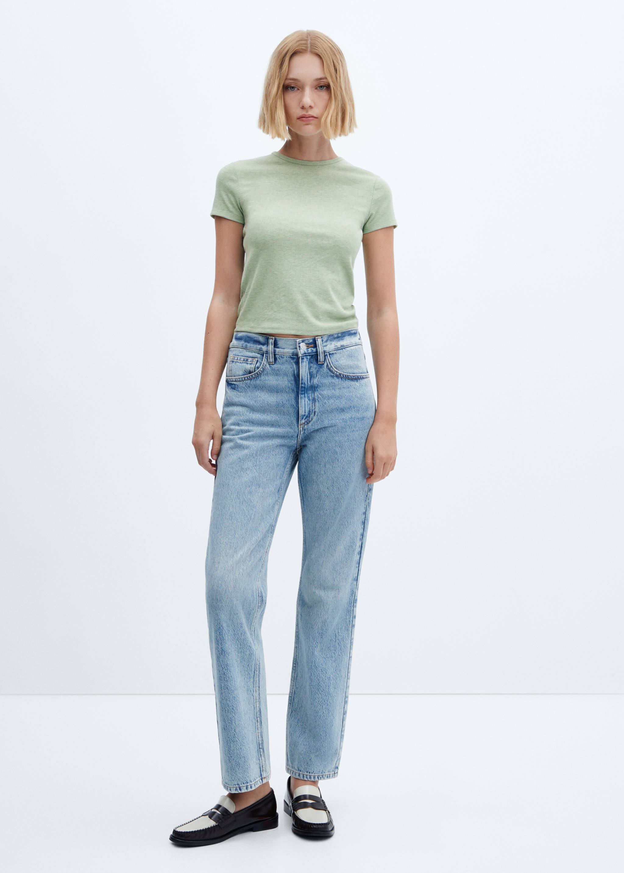 Camiseta manga corta canalé - Plano general