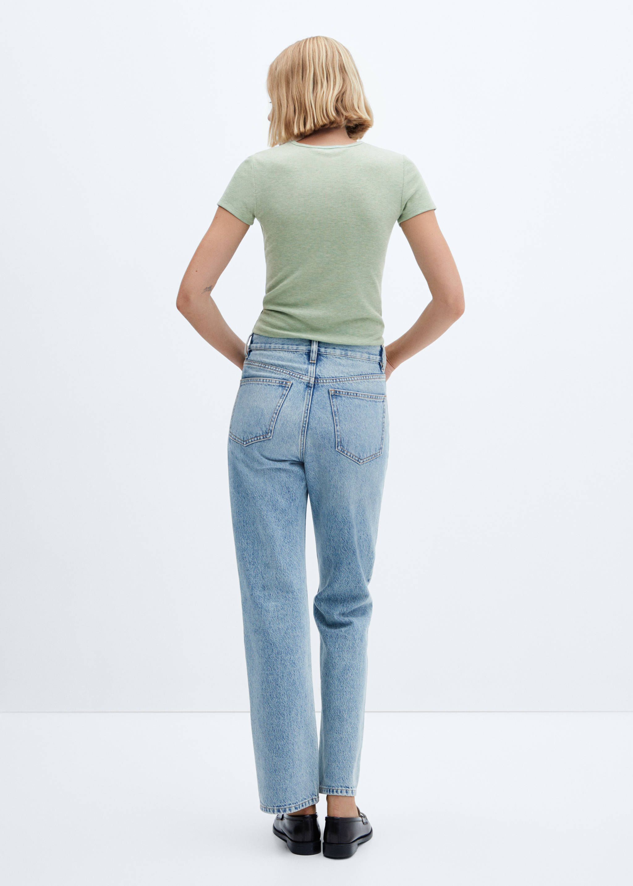 Camiseta manga corta canalé - Reverso del artículo