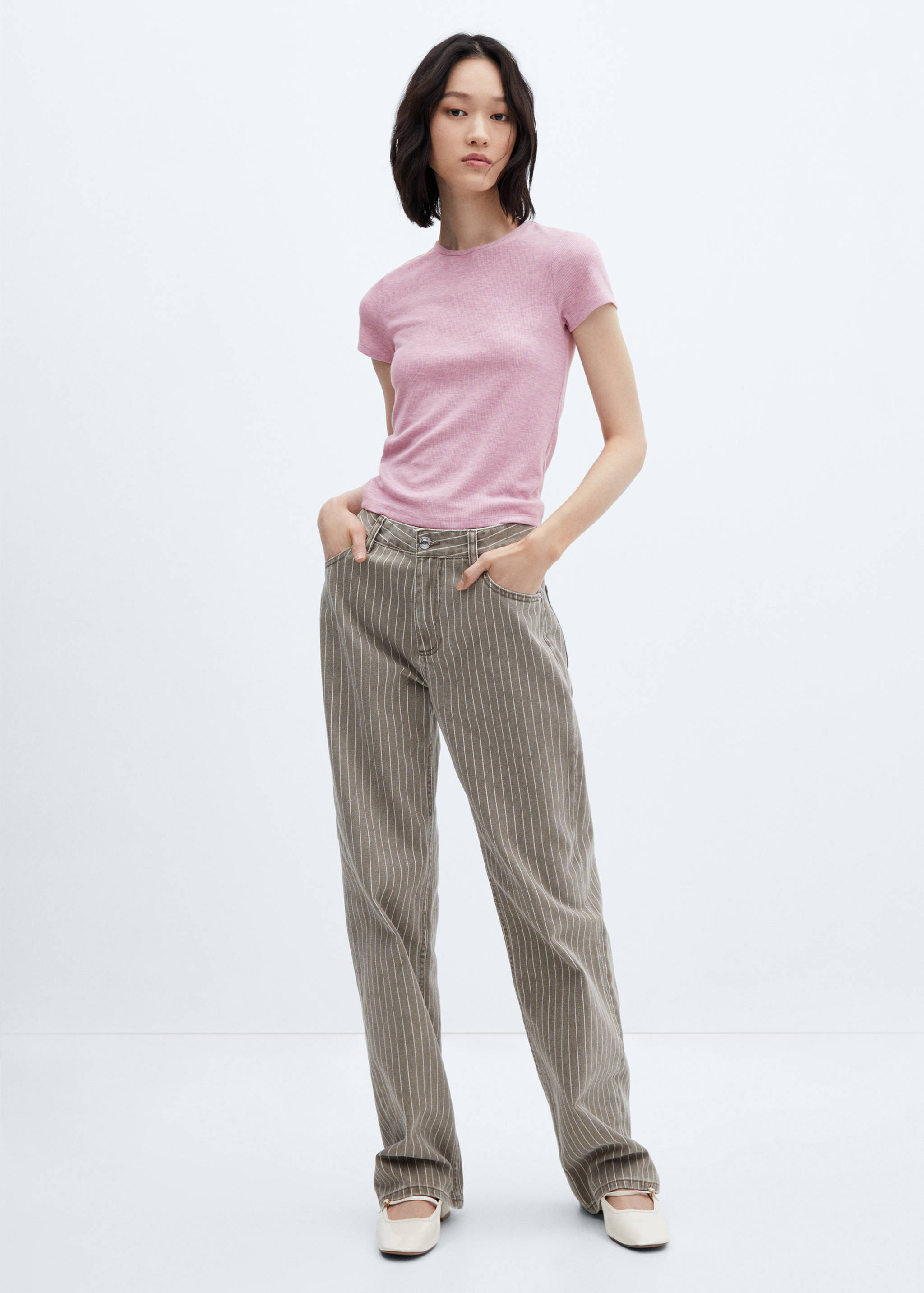 Camiseta manga corta canalé - Plano general