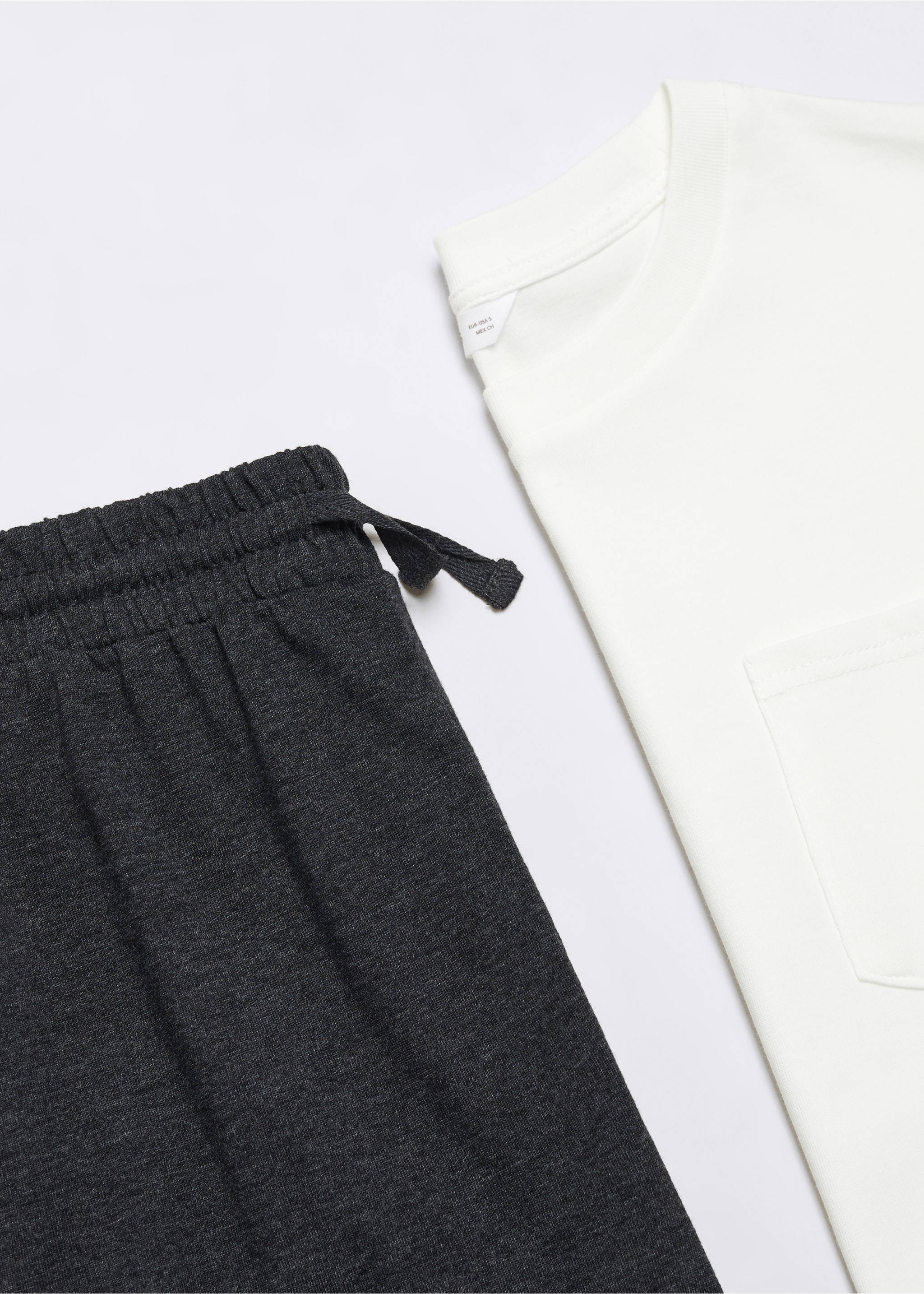 Cotton long pyjamas - Details of the article 8, Charcoal. Ref: 57015801-00.