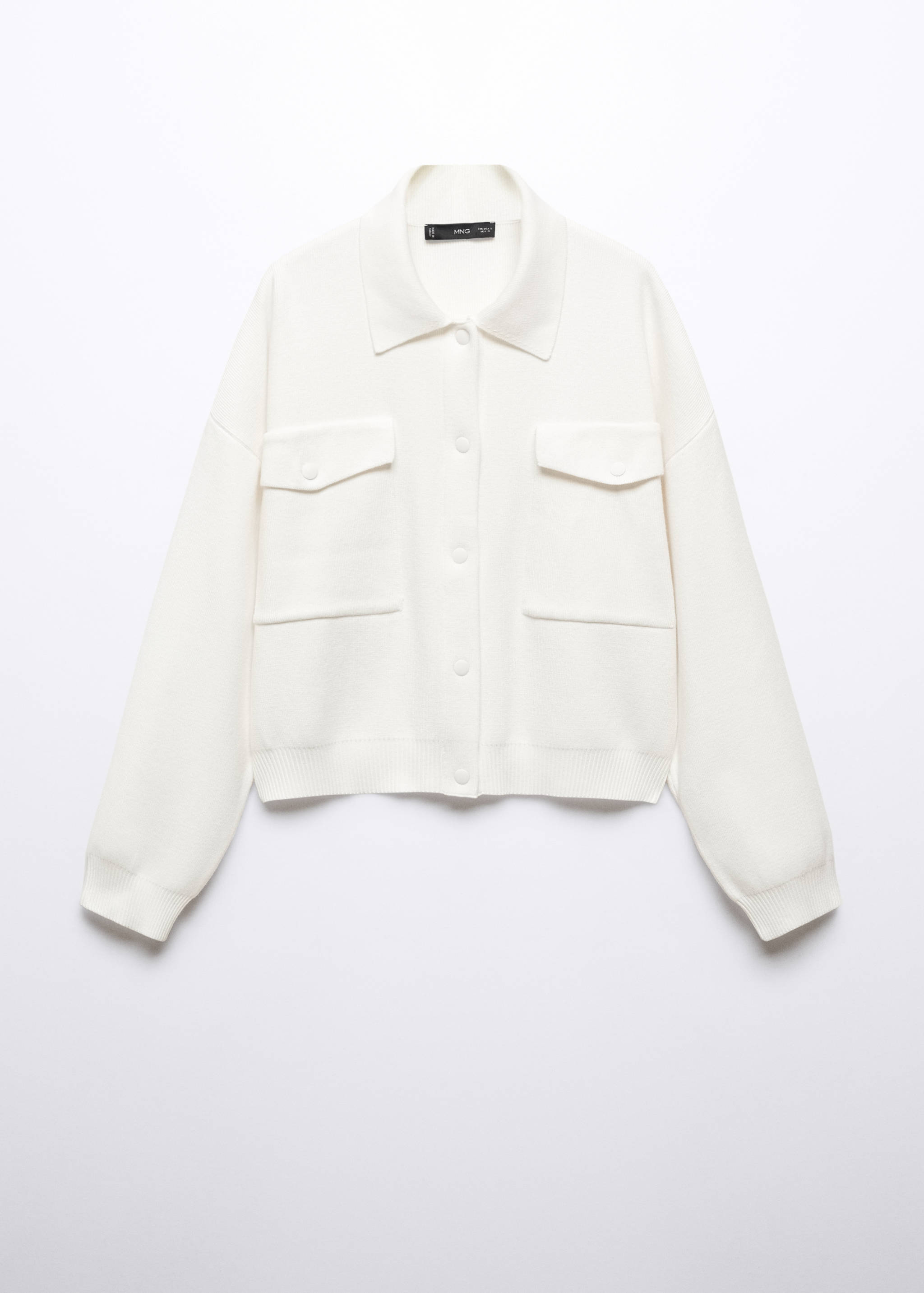 Cardigan with shirt collar and pockets - Article without model