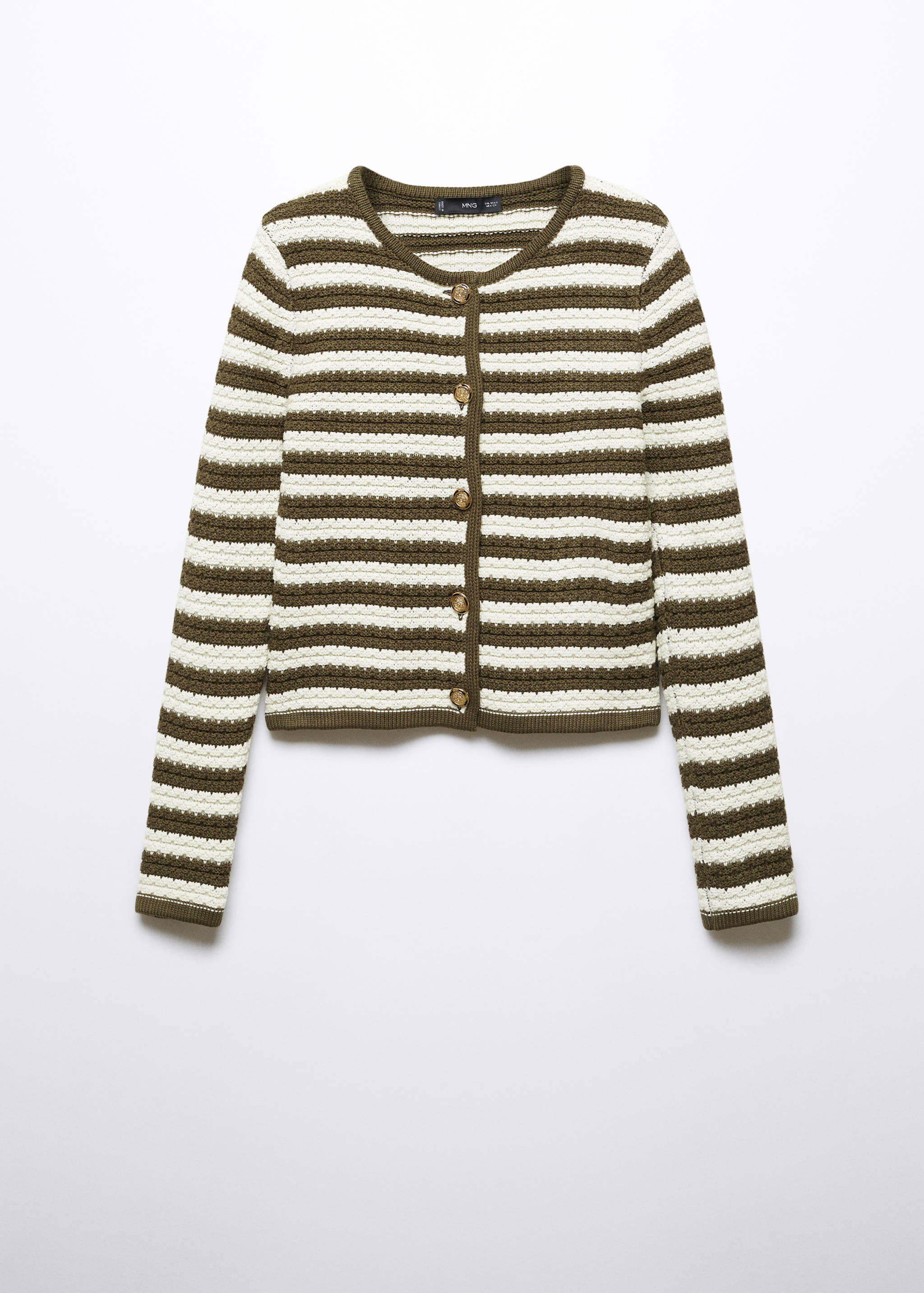 Striped cardigan with jewel buttons - Article without model