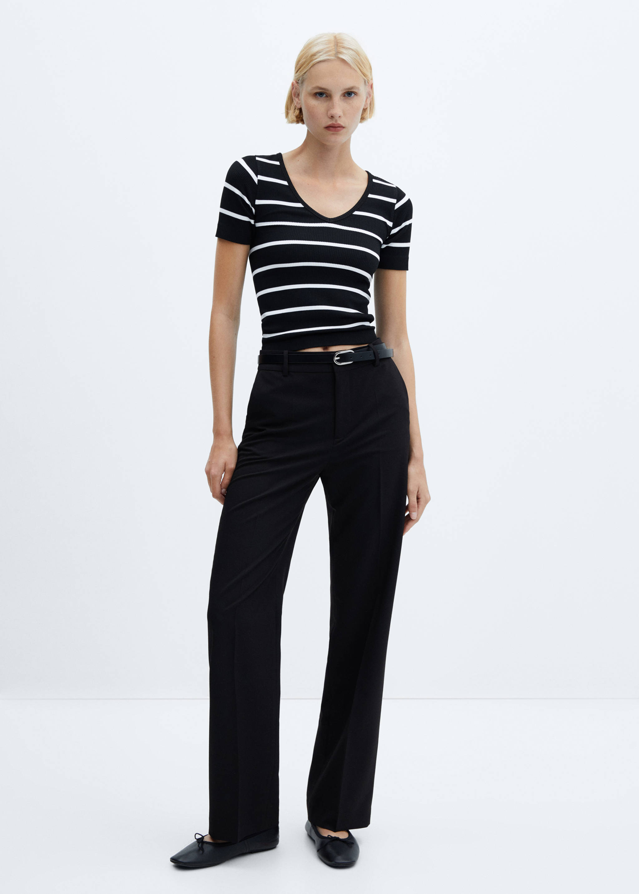 T-shirt sans couture rayures - Plan général