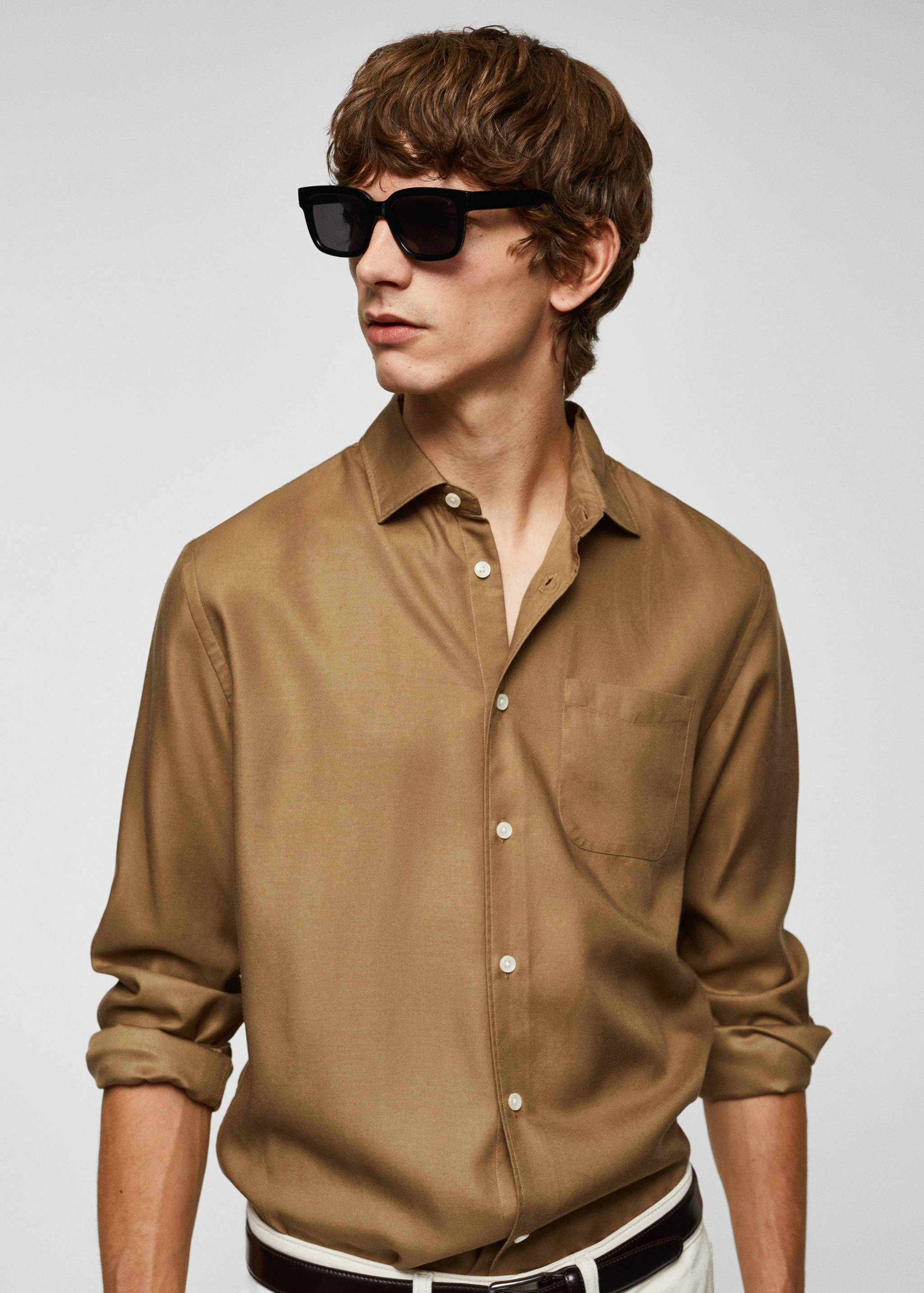 100% tencel shirt with pocket - Details of the article 1