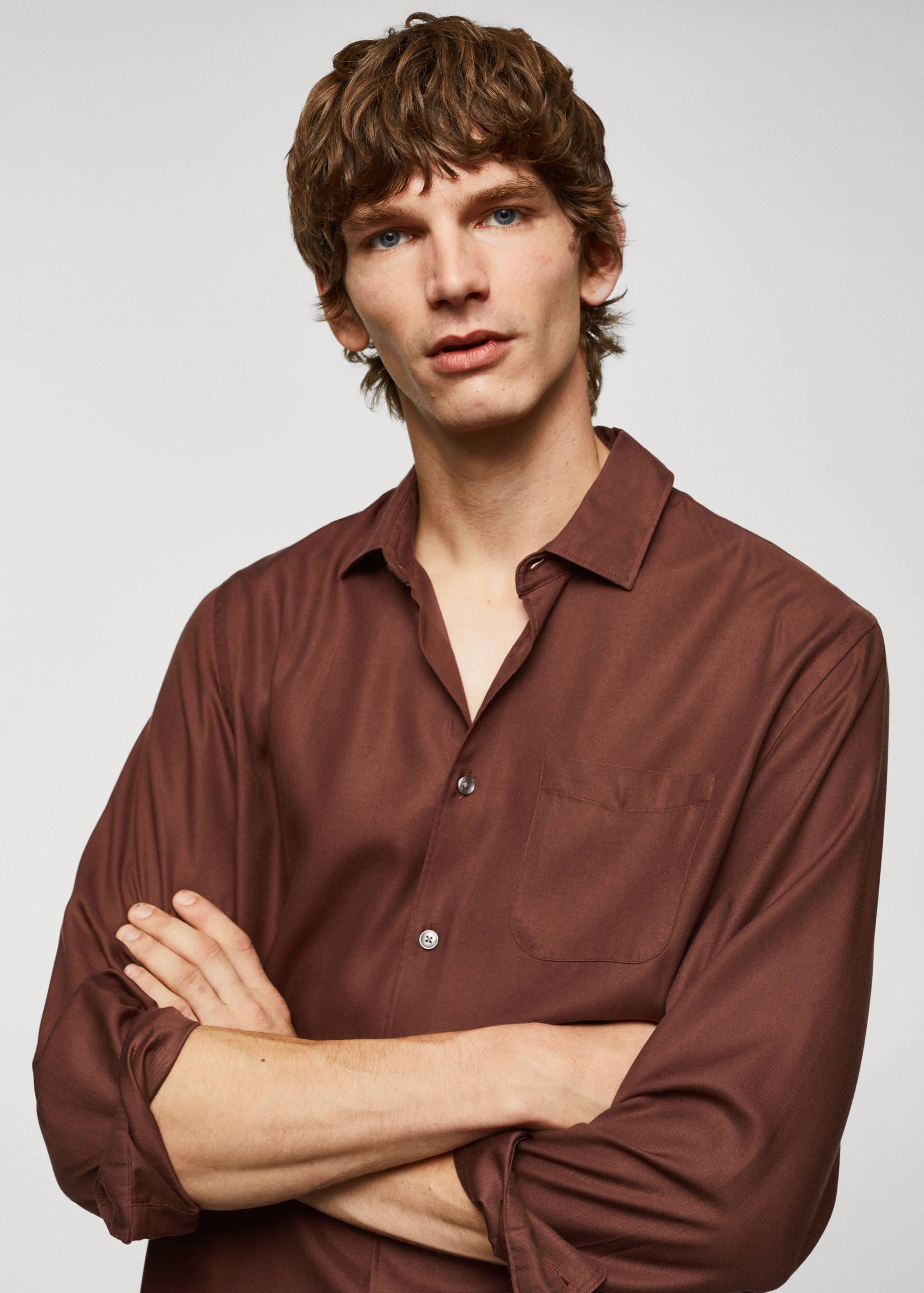 100% tencel shirt with pocket - Details of the article 1