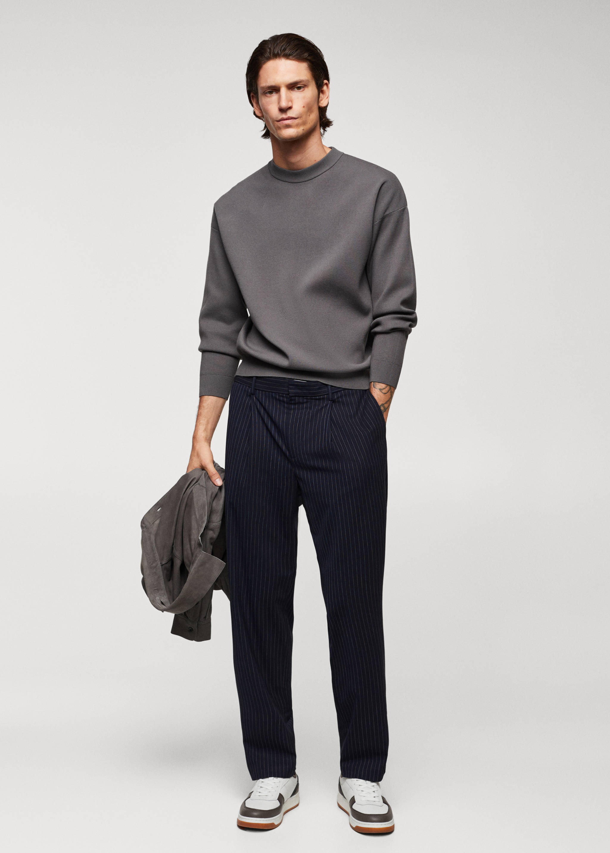 Pantalon en laine à fines rayures - Plan général