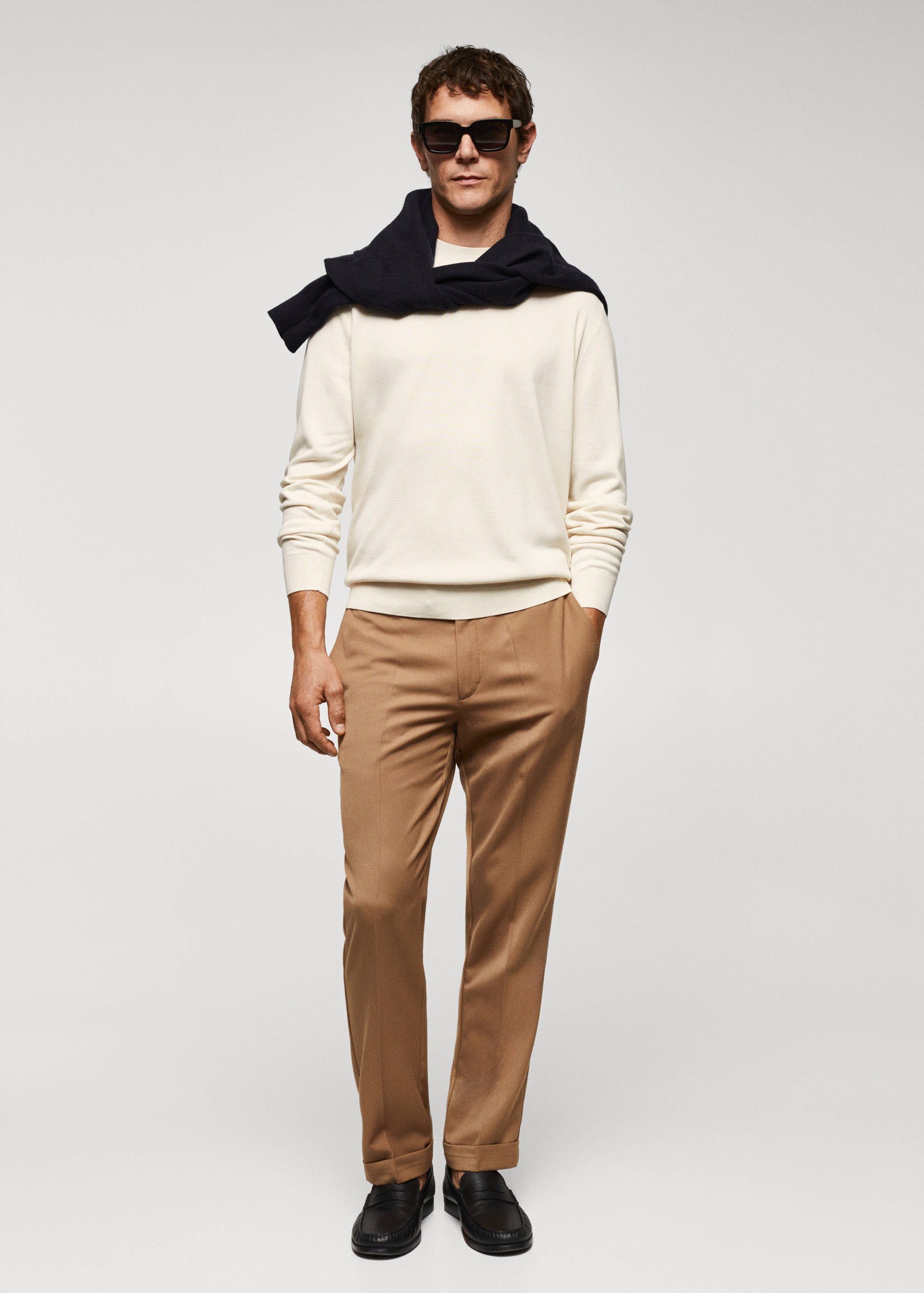 Perkins-neck sweater in recycled fabric - General plane