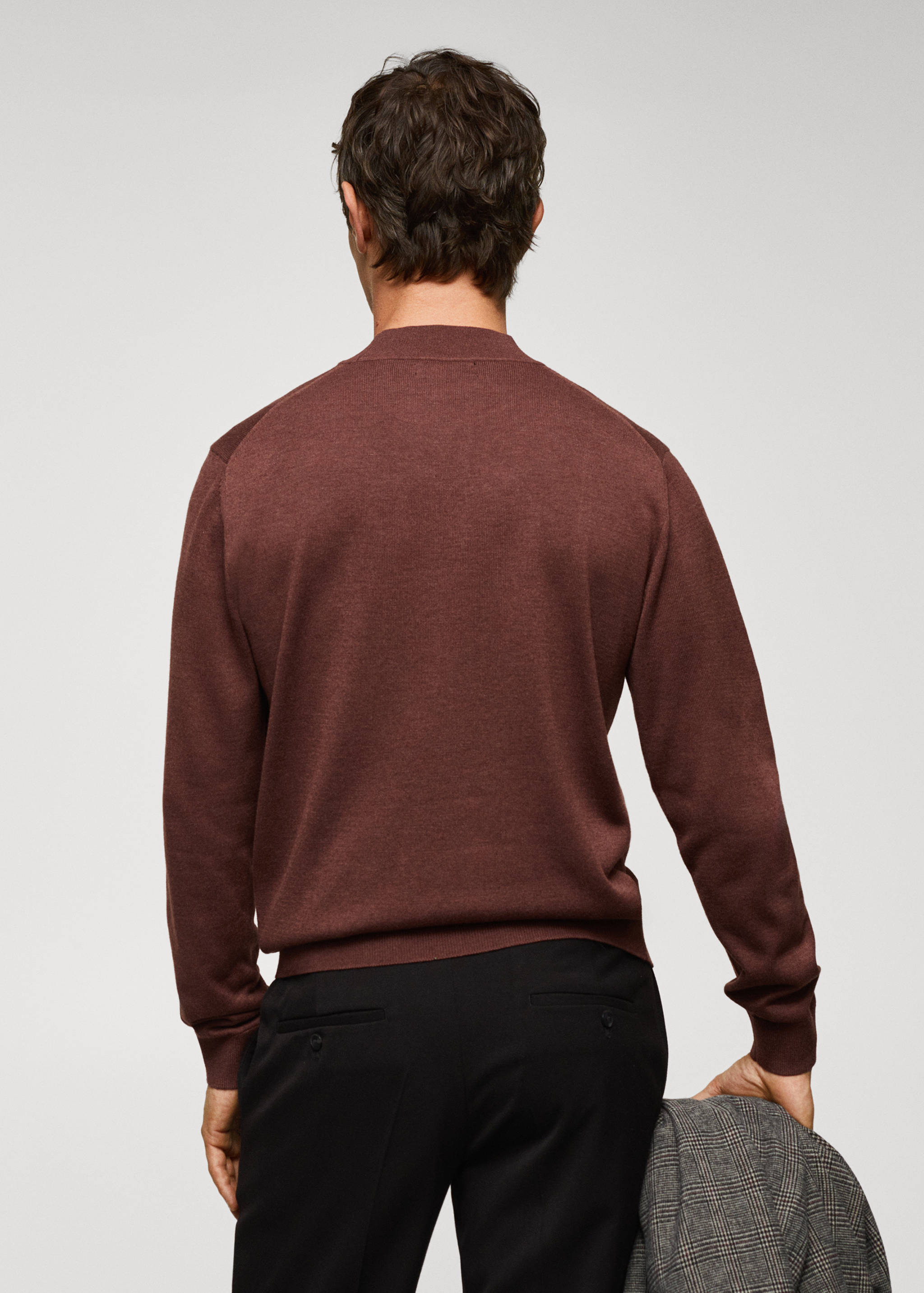 Perkins-neck sweater in recycled fabric - Reverse of the article