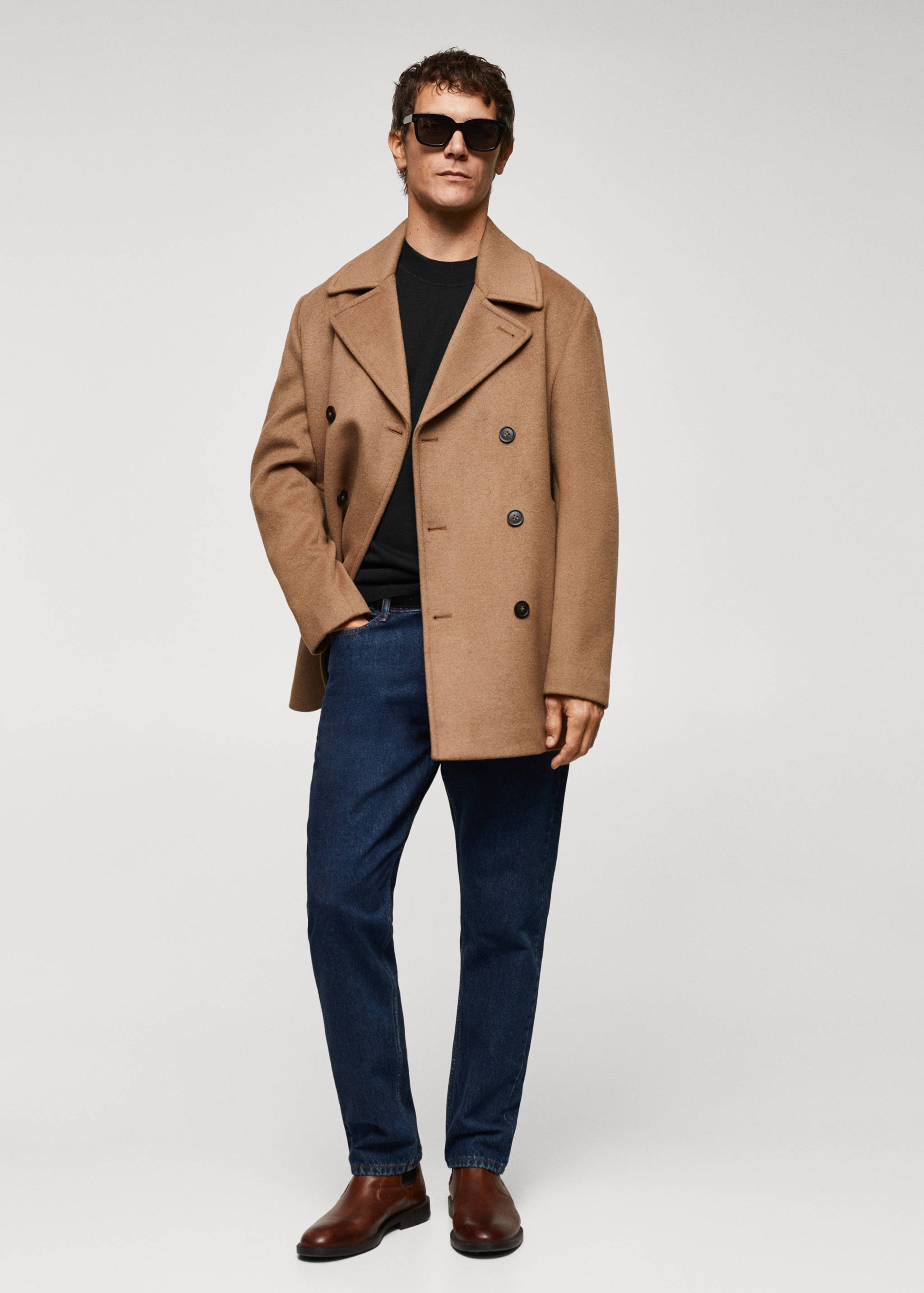 Perkins-neck sweater in recycled fabric - General plane