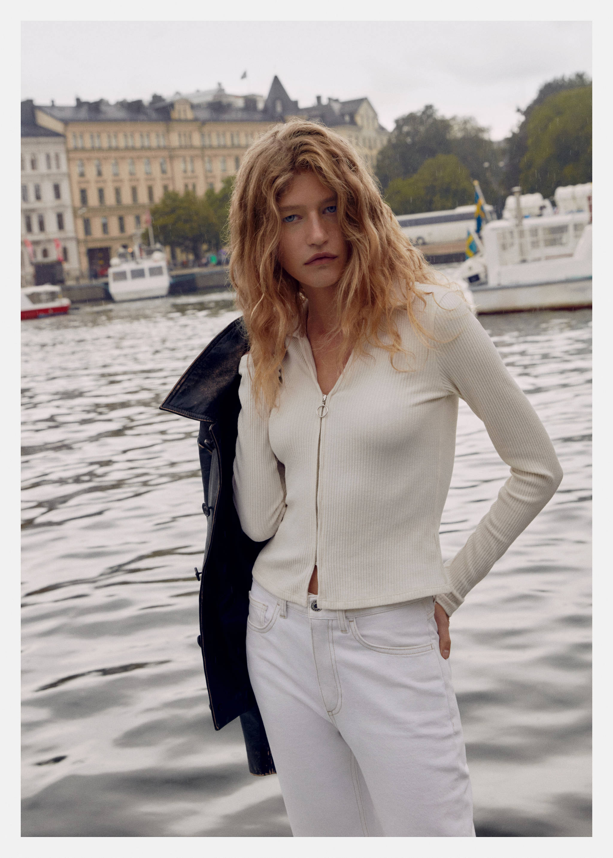 中腰直筒牛仔裤 - null