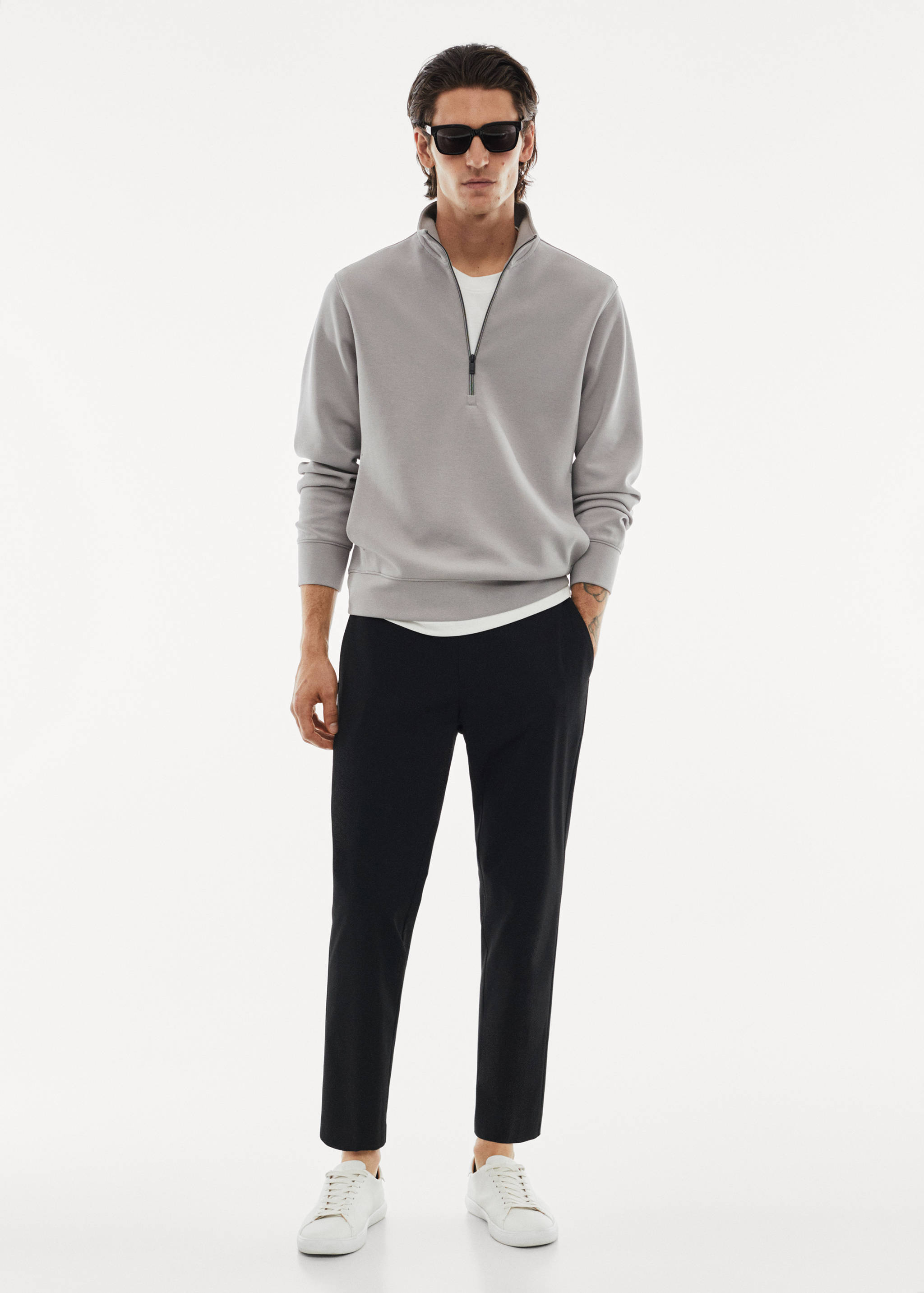 Breathable zip-neck sweatshirt - General plane