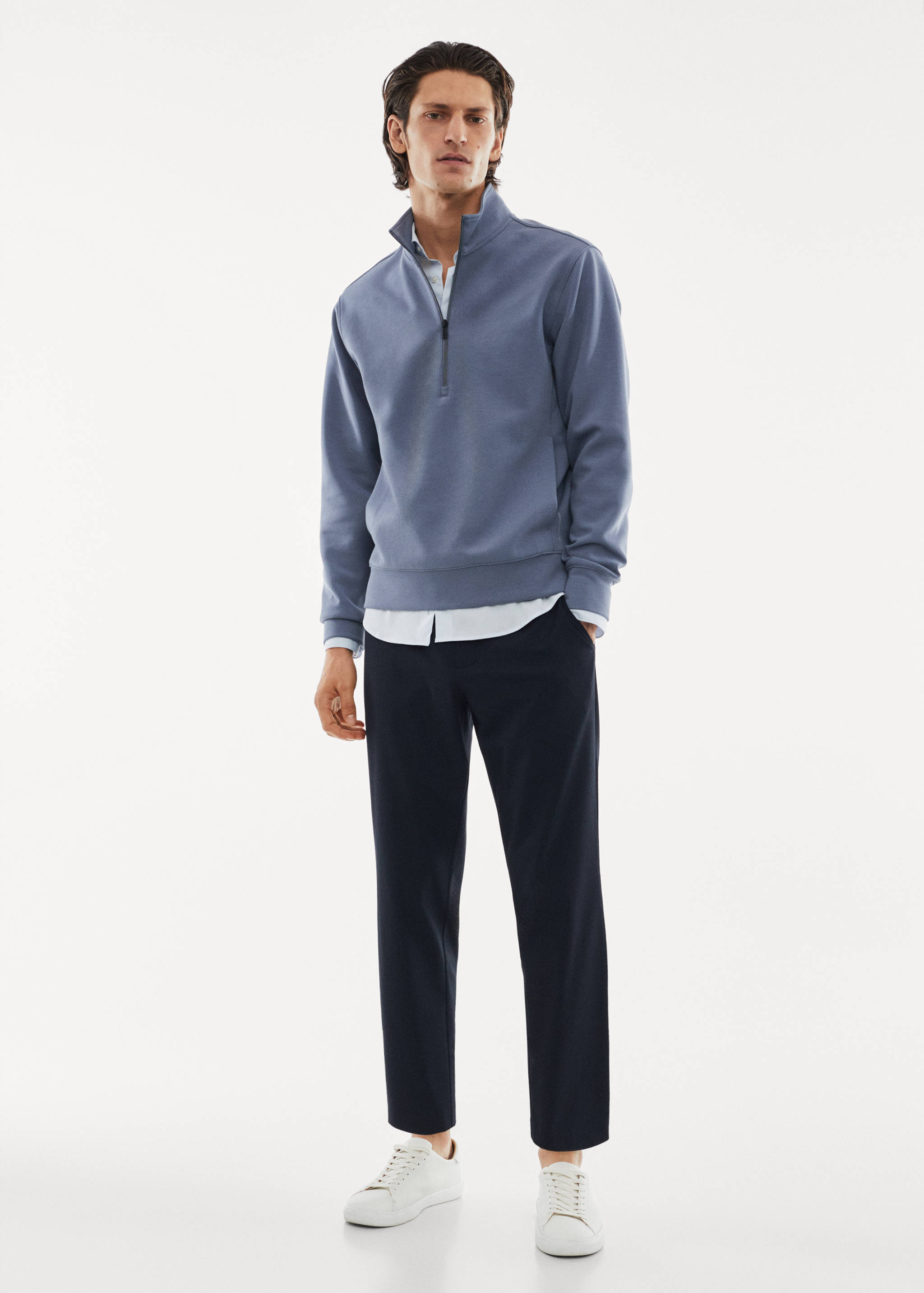 Breathable zip-neck sweatshirt - General plane