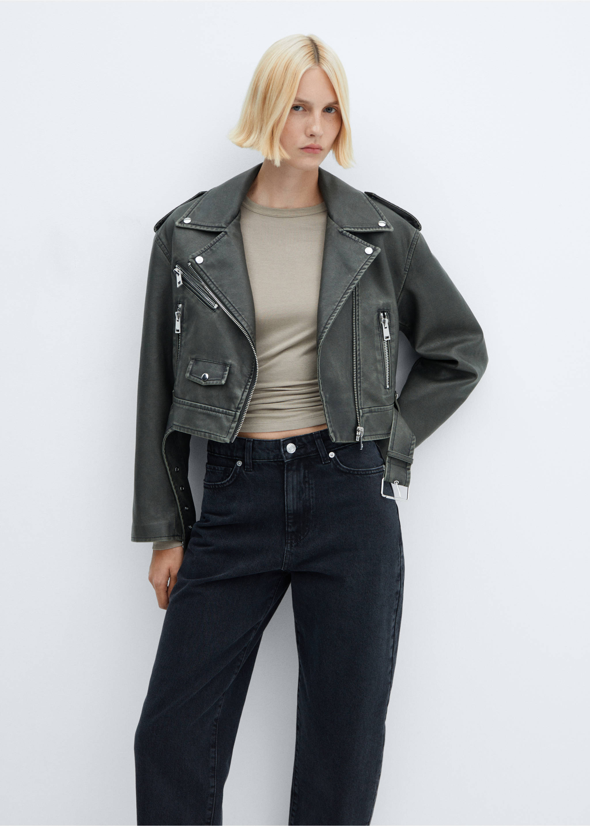 Jeans slouchy tiro alto - Detalle del artículo 1, Denim negro. Ref: 57015973-00.