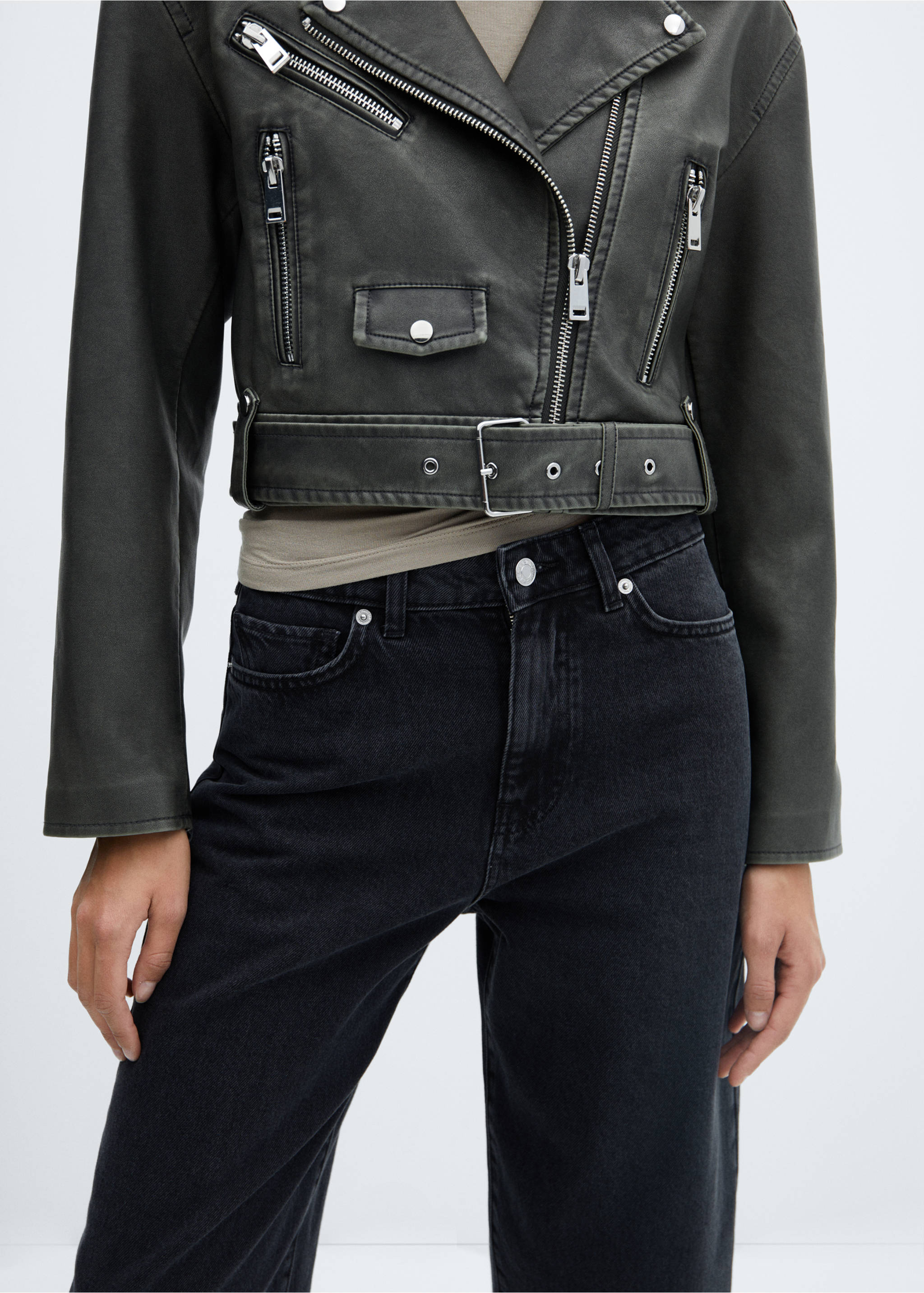 Jeans slouchy tiro alto - Detalle del artículo 3, Denim negro. Ref: 57015973-00.