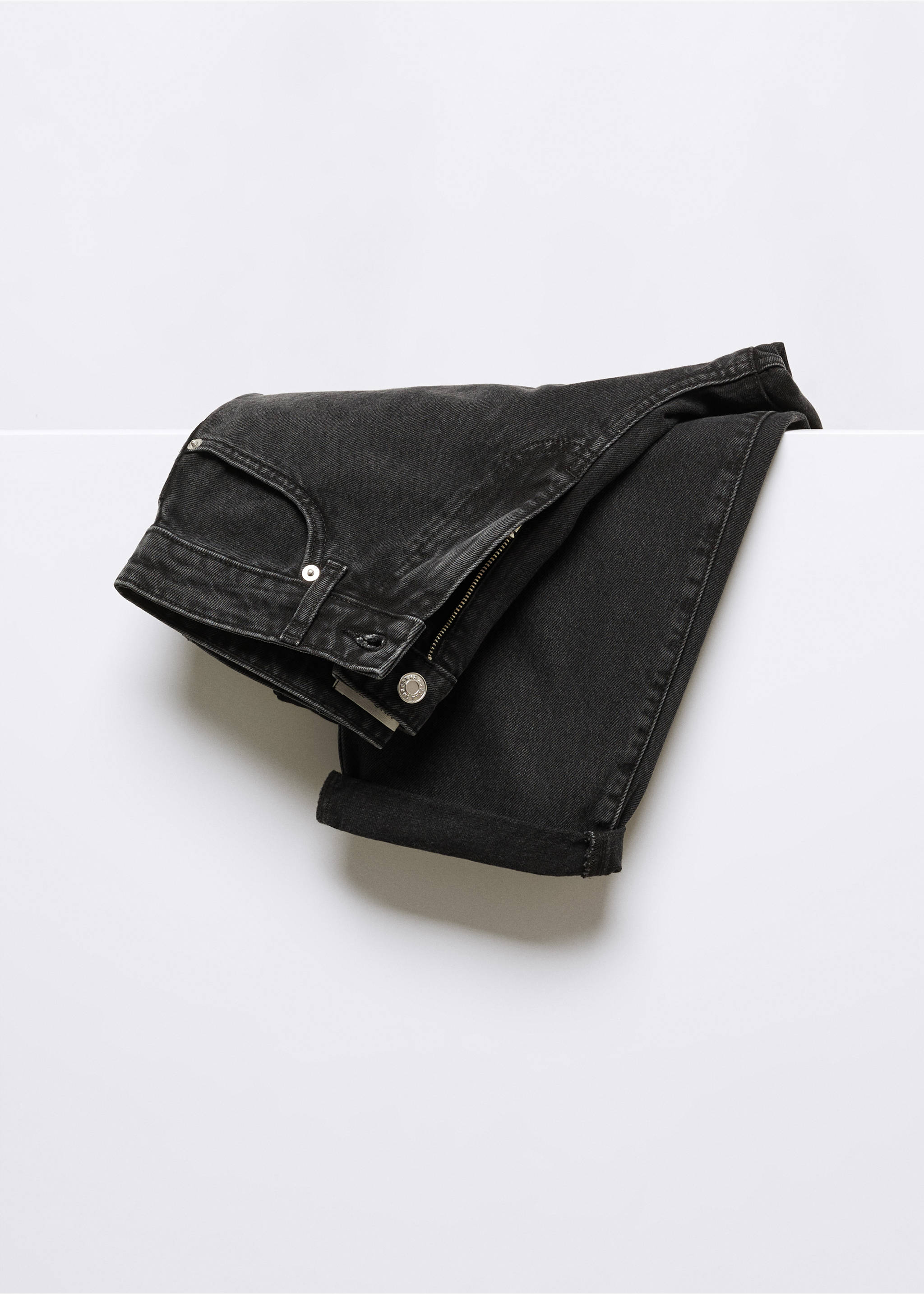 Jeans slouchy tiro alto - Detalle del artículo 8, Denim negro. Ref: 57015973-00.