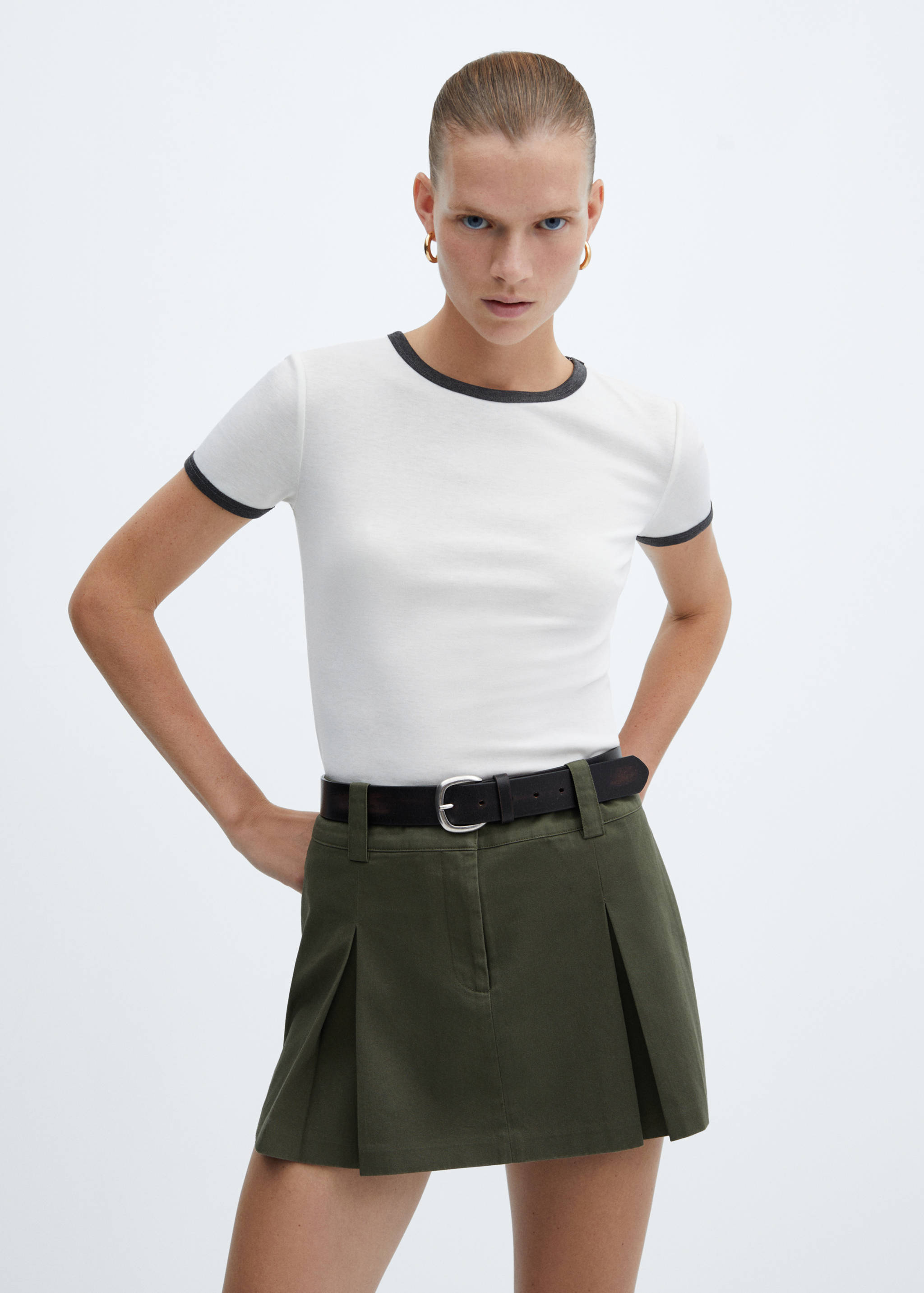 Contrast trim T-shirt - Medium plane